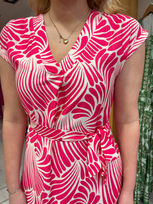 Smashed Lemon Pink and White Print Dress
