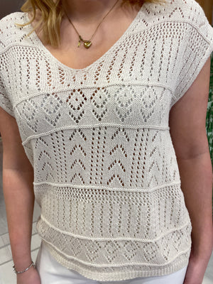 Smashed Lemon Cream Knit Top