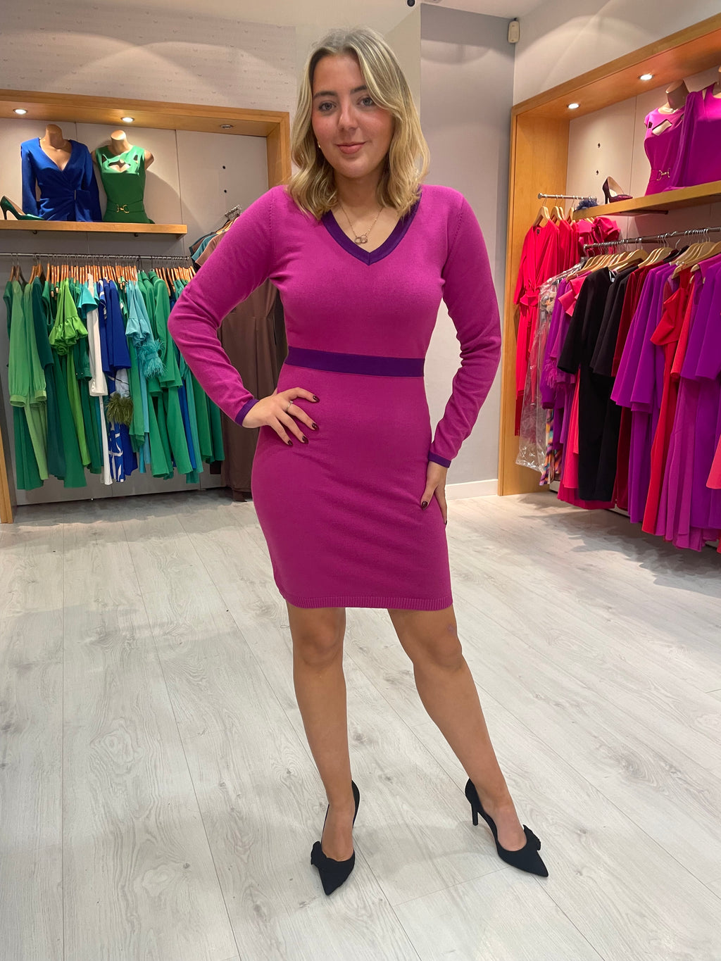 Smashed Lemon Purple Knit Dress