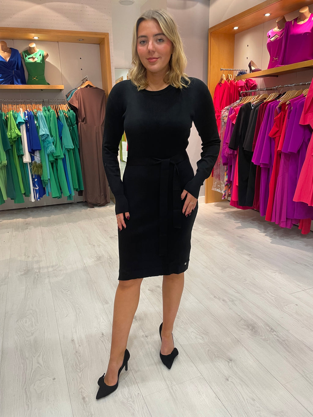 Smashed Lemon Black Knit Dress