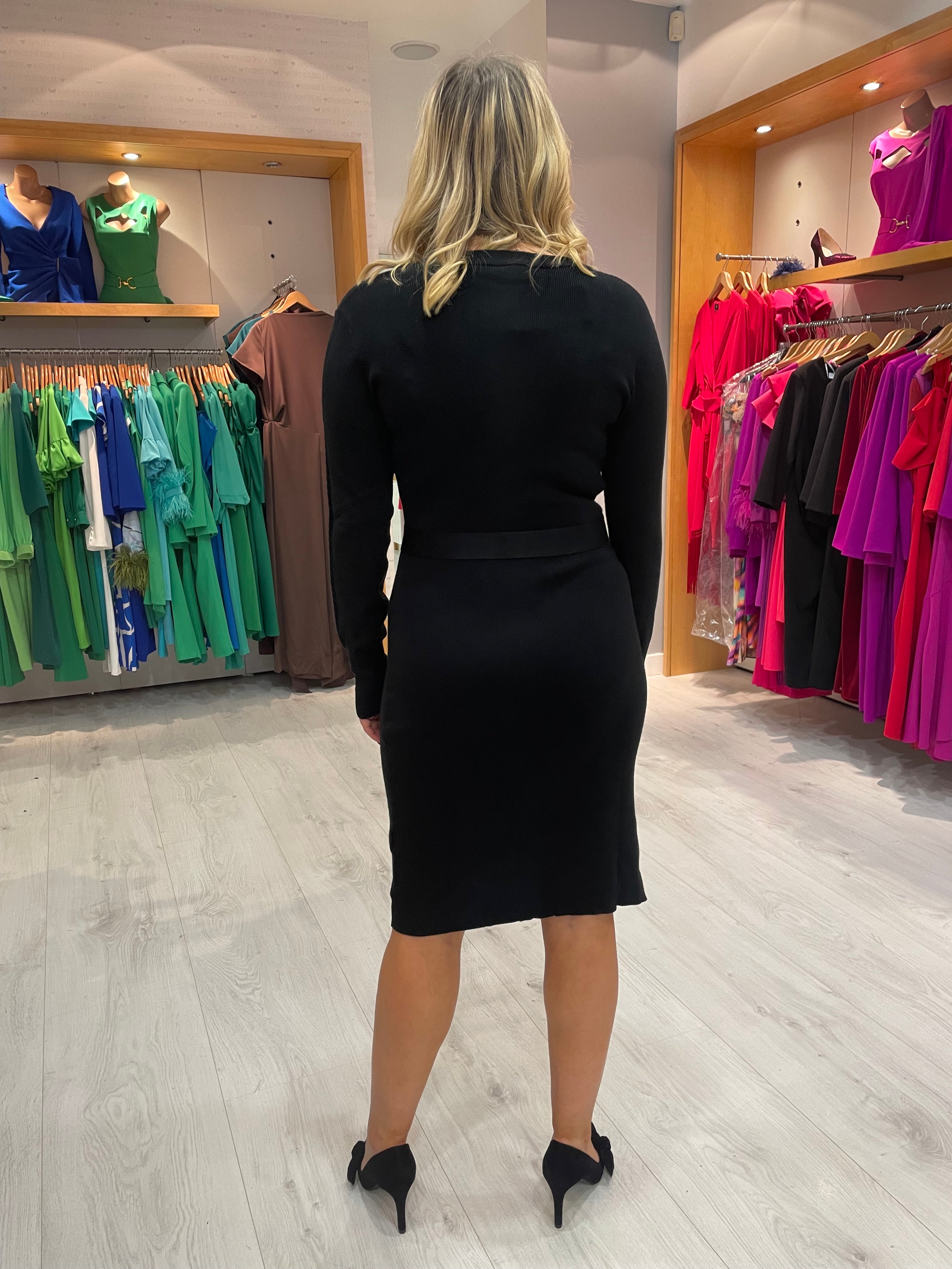 Smashed Lemon Black Knit Dress