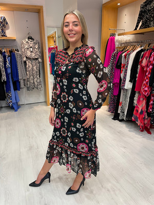 Emily Lovelock Flower Chiffon Dress
