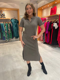 St Tropez Brown Knit Midi Dress
