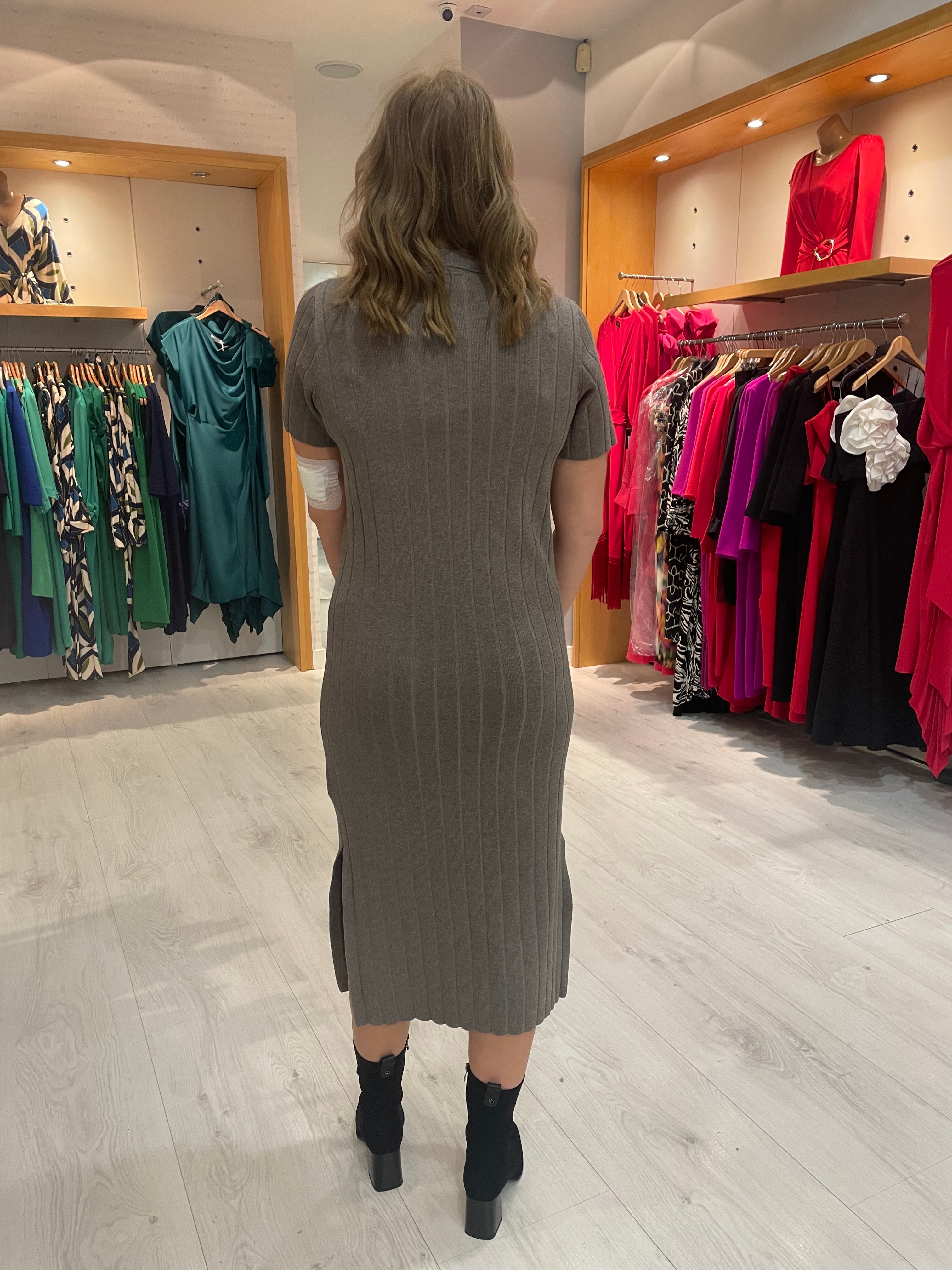St Tropez Brown Knit Midi Dress