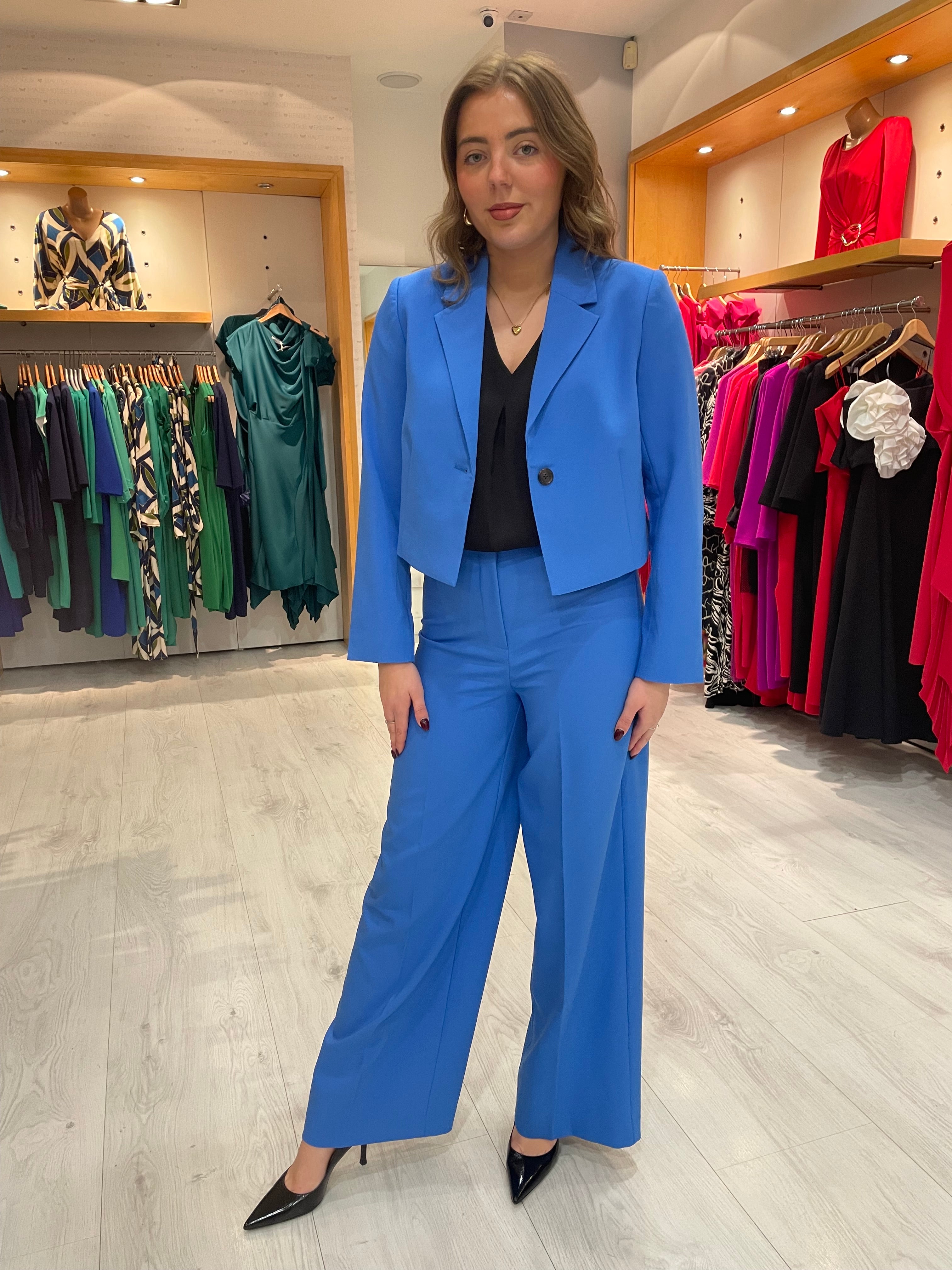 Soaked In Luxury Blue Wide Leg Trouser
