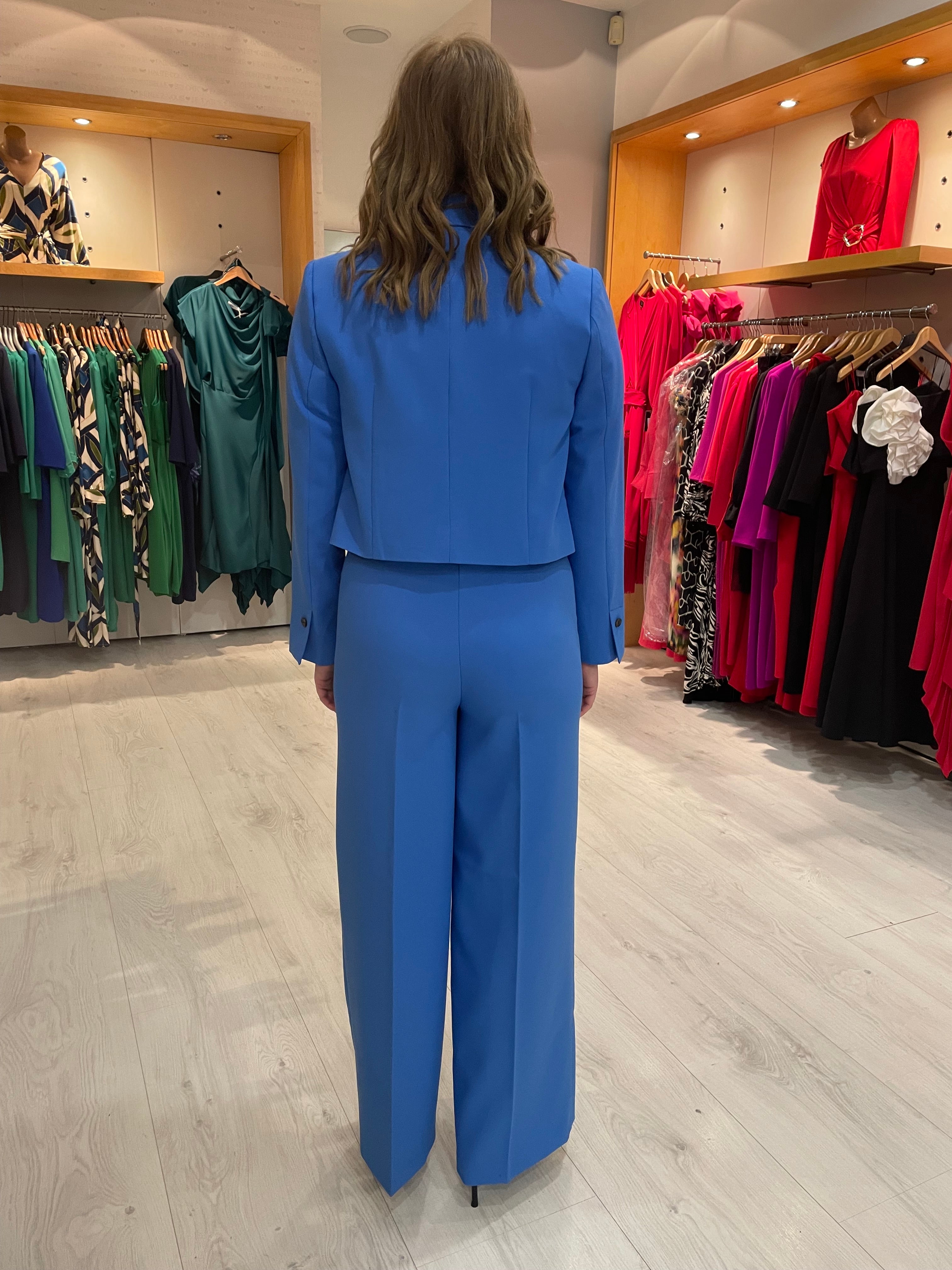 Soaked In Luxury Blue Wide Leg Trouser