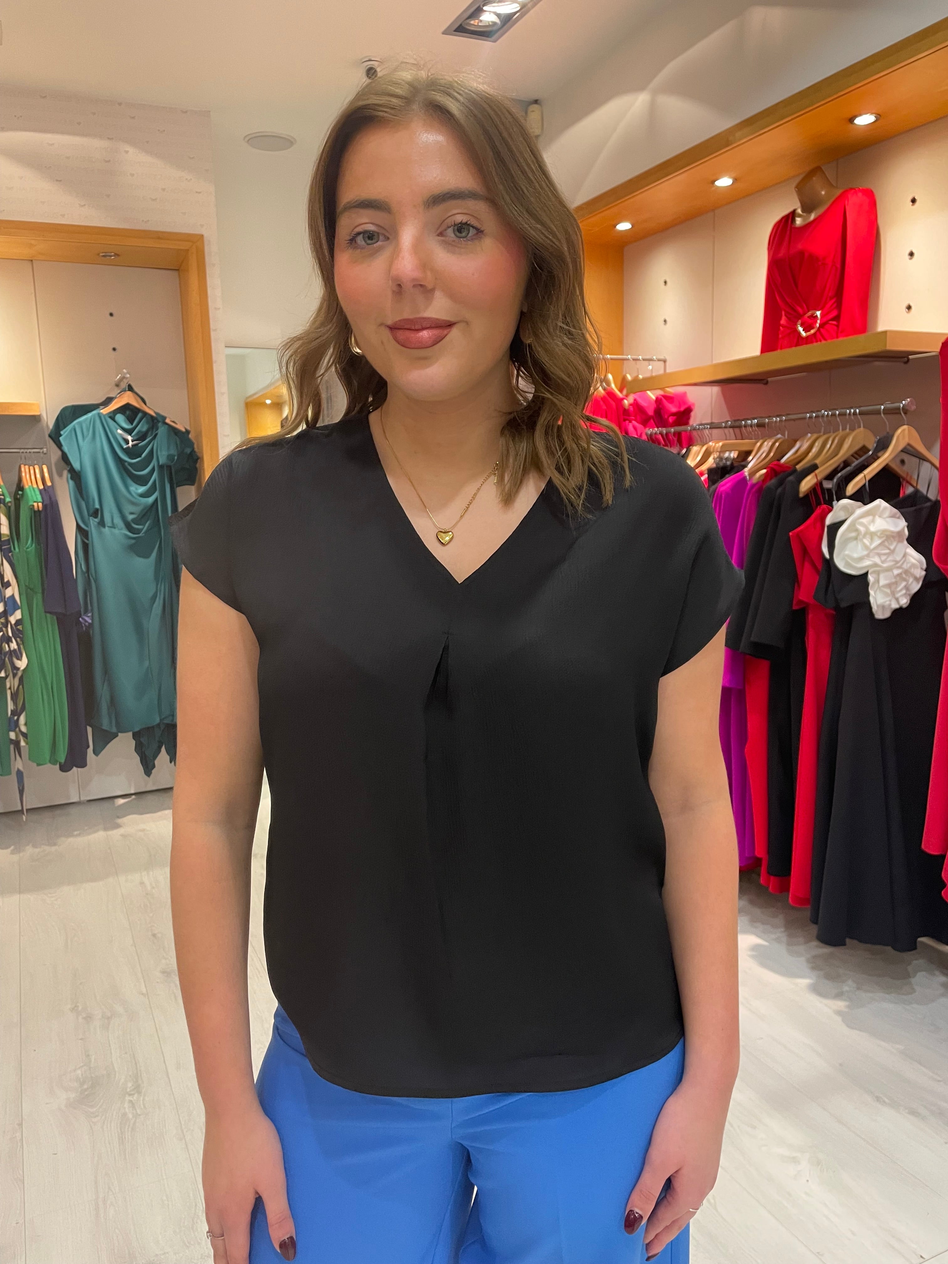 Soaked In Luxury Black Satin Top