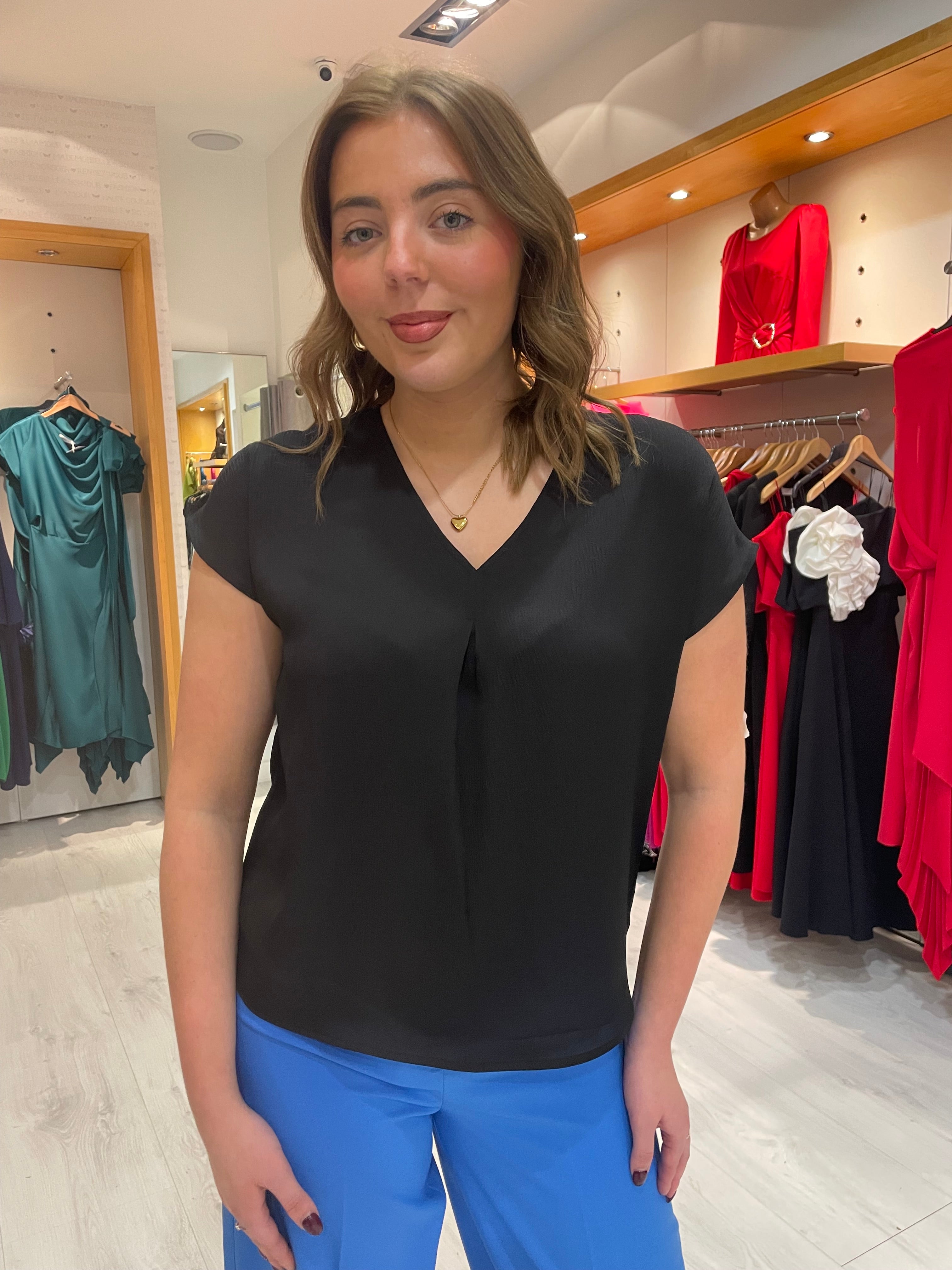 Soaked In Luxury Black Satin Top