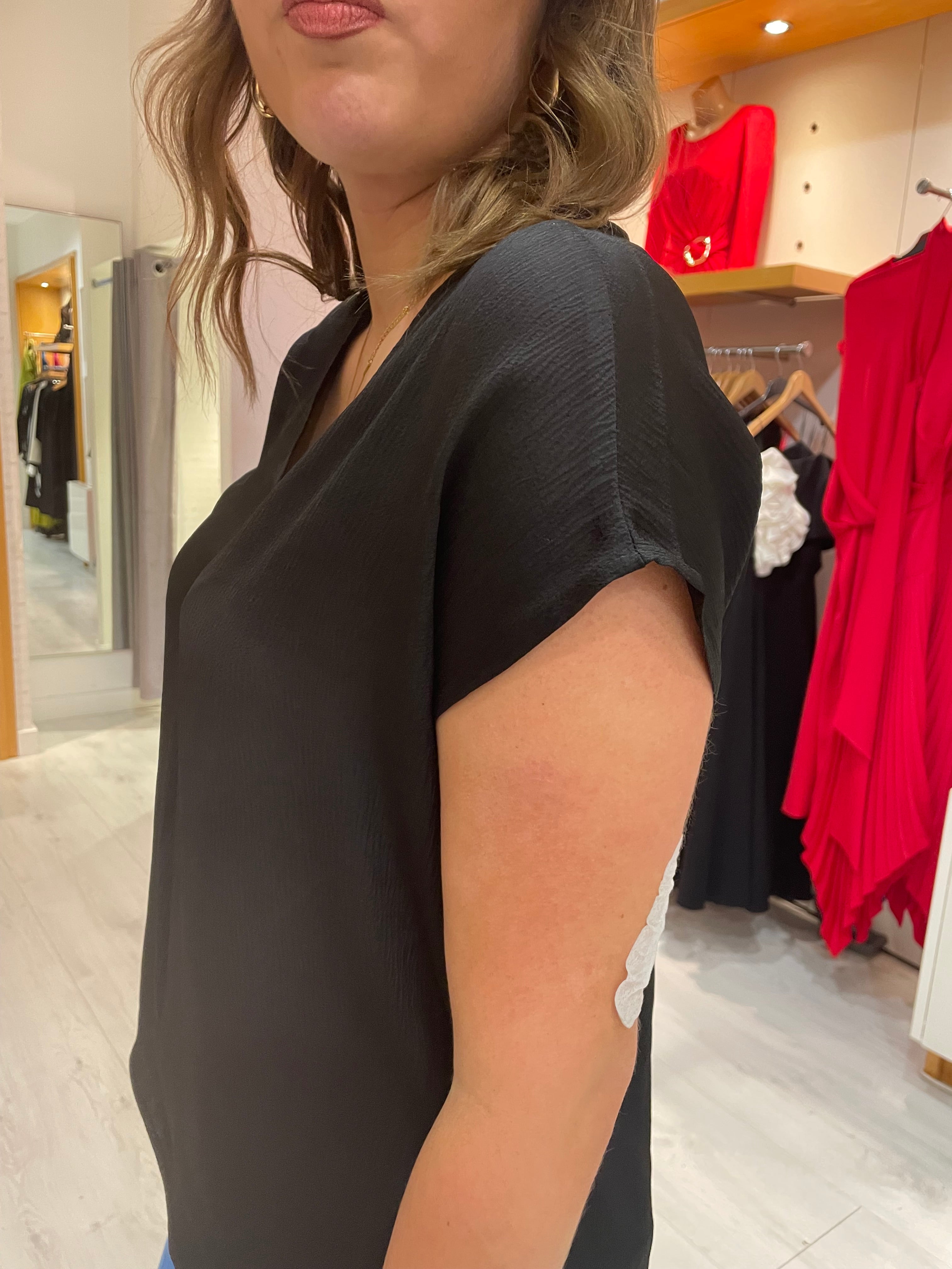 Soaked In Luxury Black Satin Top