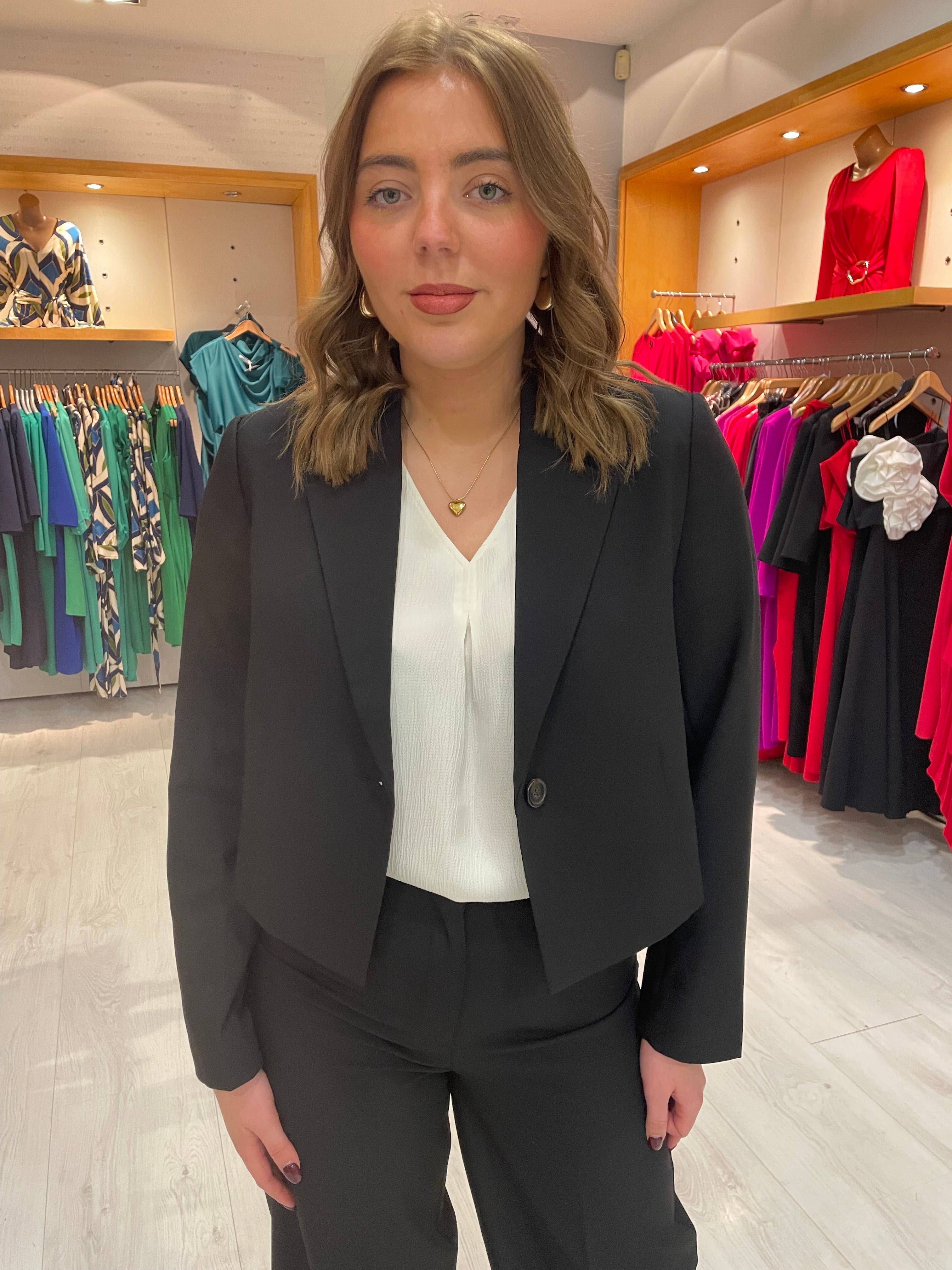 Soaked In Luxury Cropped Black Blazer