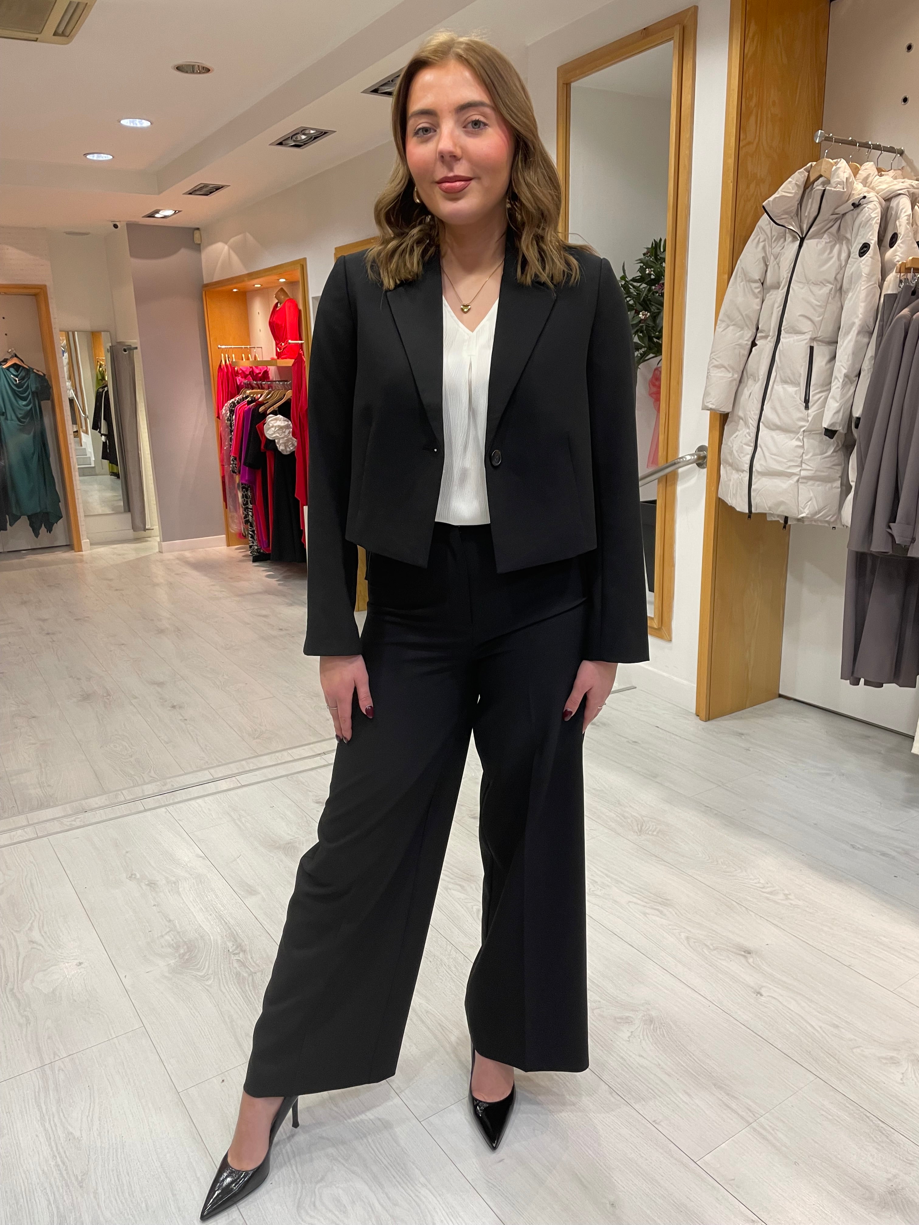 Soaked In Luxury Black Wide Leg Trouser