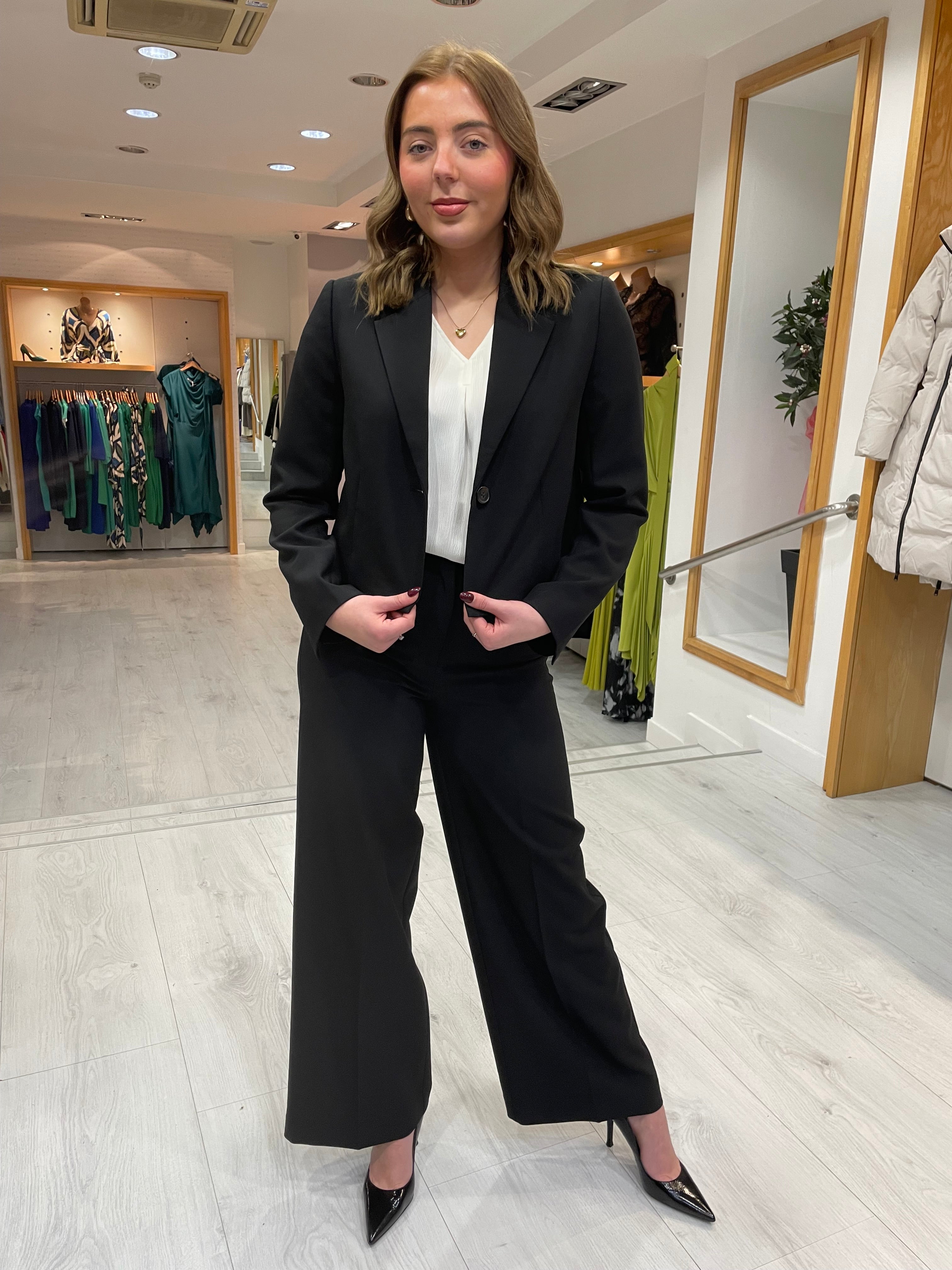 Soaked In Luxury Black Wide Leg Trouser