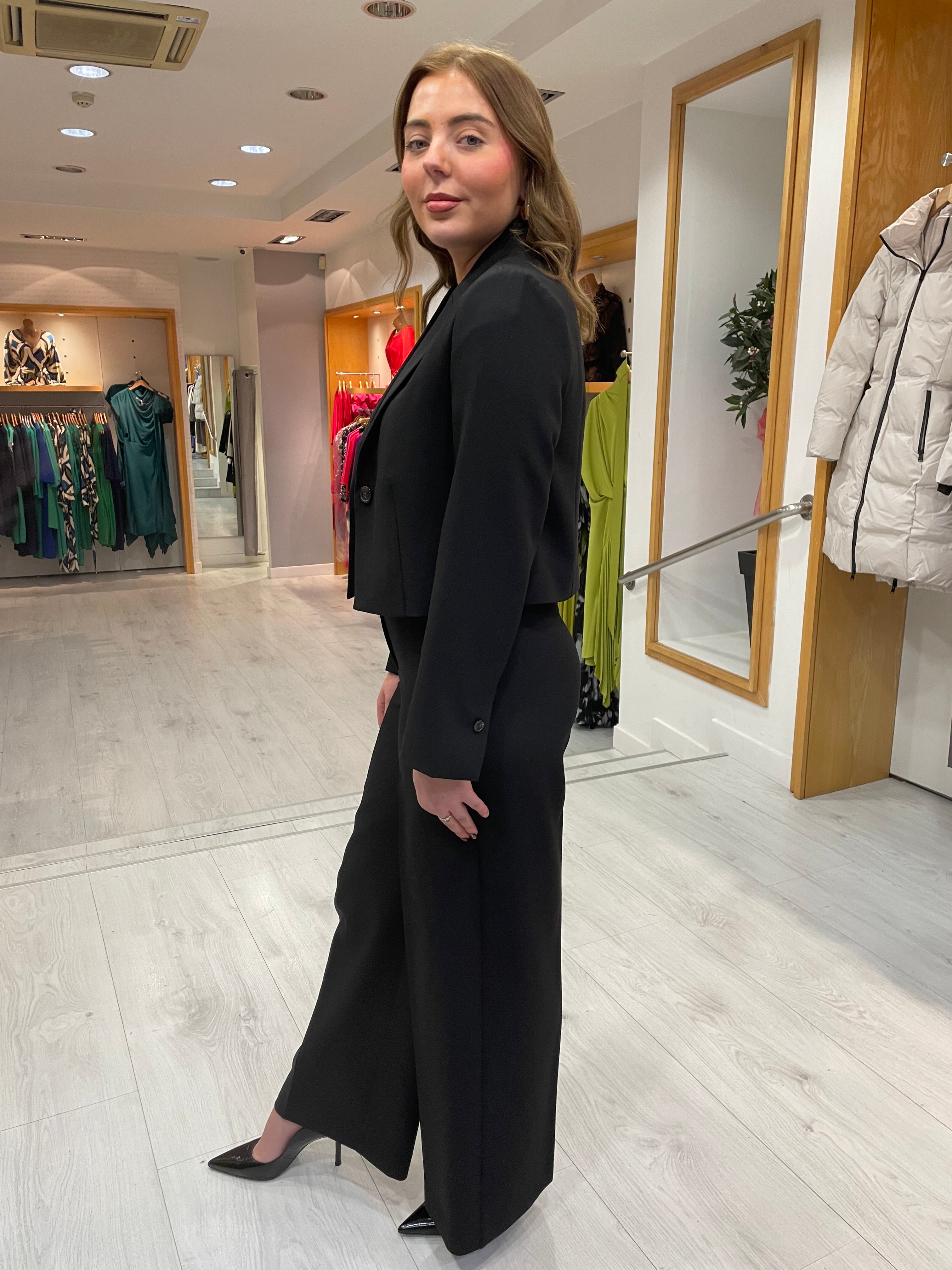 Soaked In Luxury Black Wide Leg Trouser