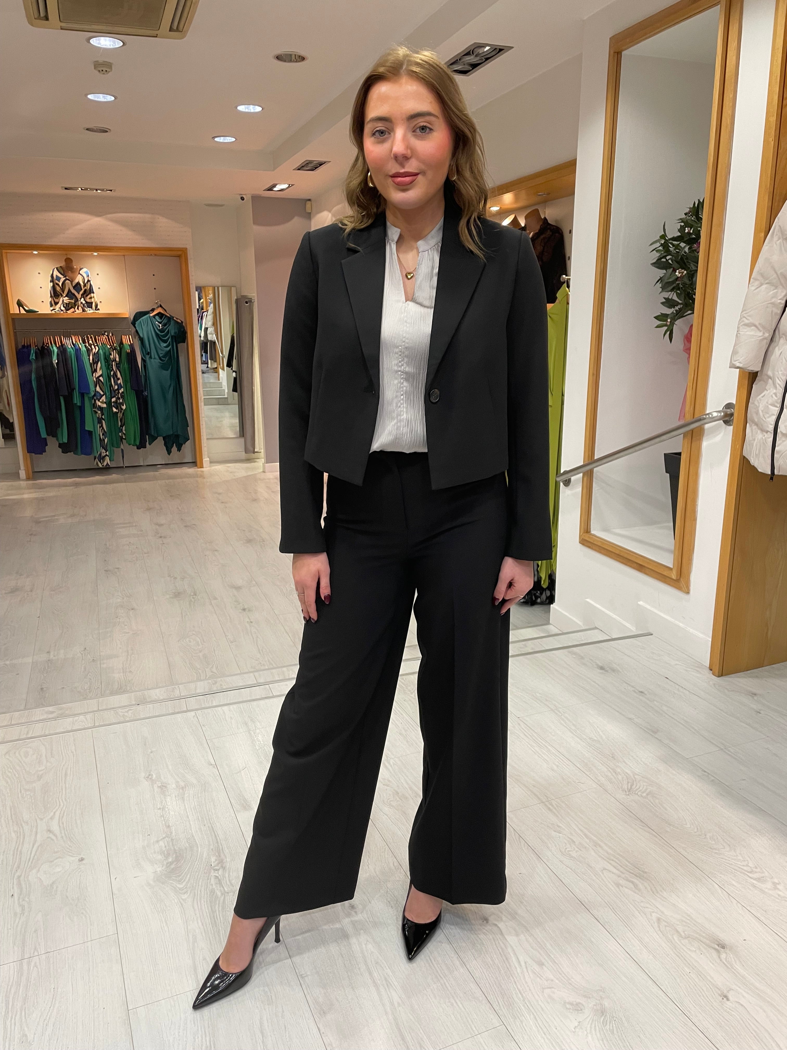 Soaked In Luxury Grey Satin Blouse