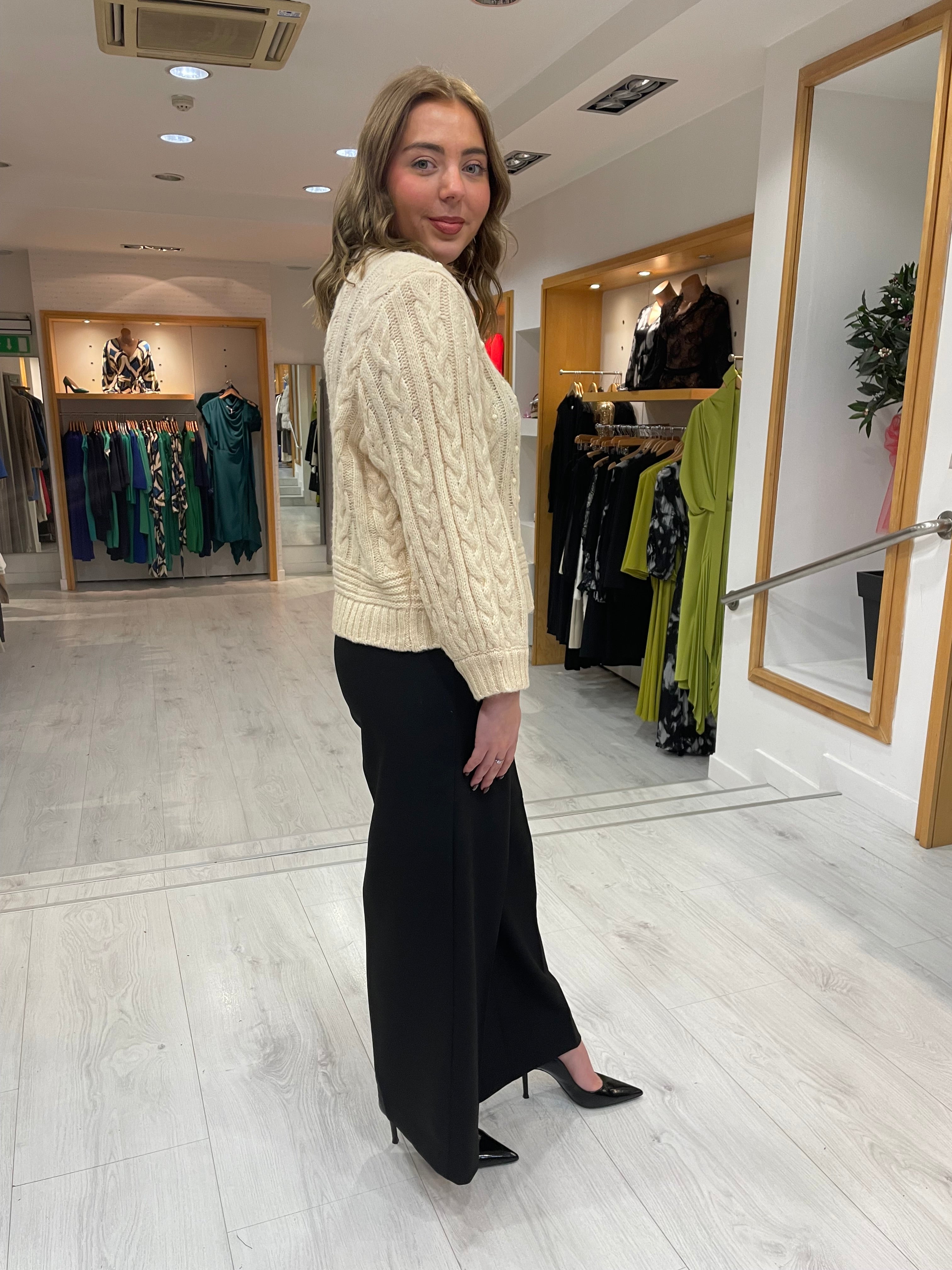 St Tropez Cream Bead Knit Jumper