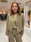 Soaked in Luxury Khaki Cropped Blazer