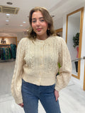 St Tropez Cream Bead Knit Cardigan