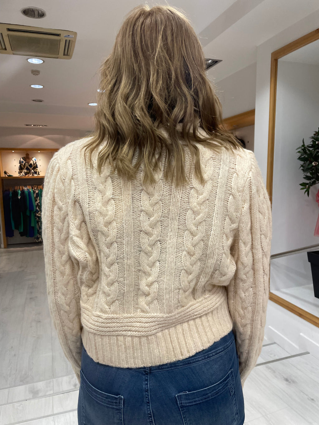St Tropez Cream Bead Knit Cardigan