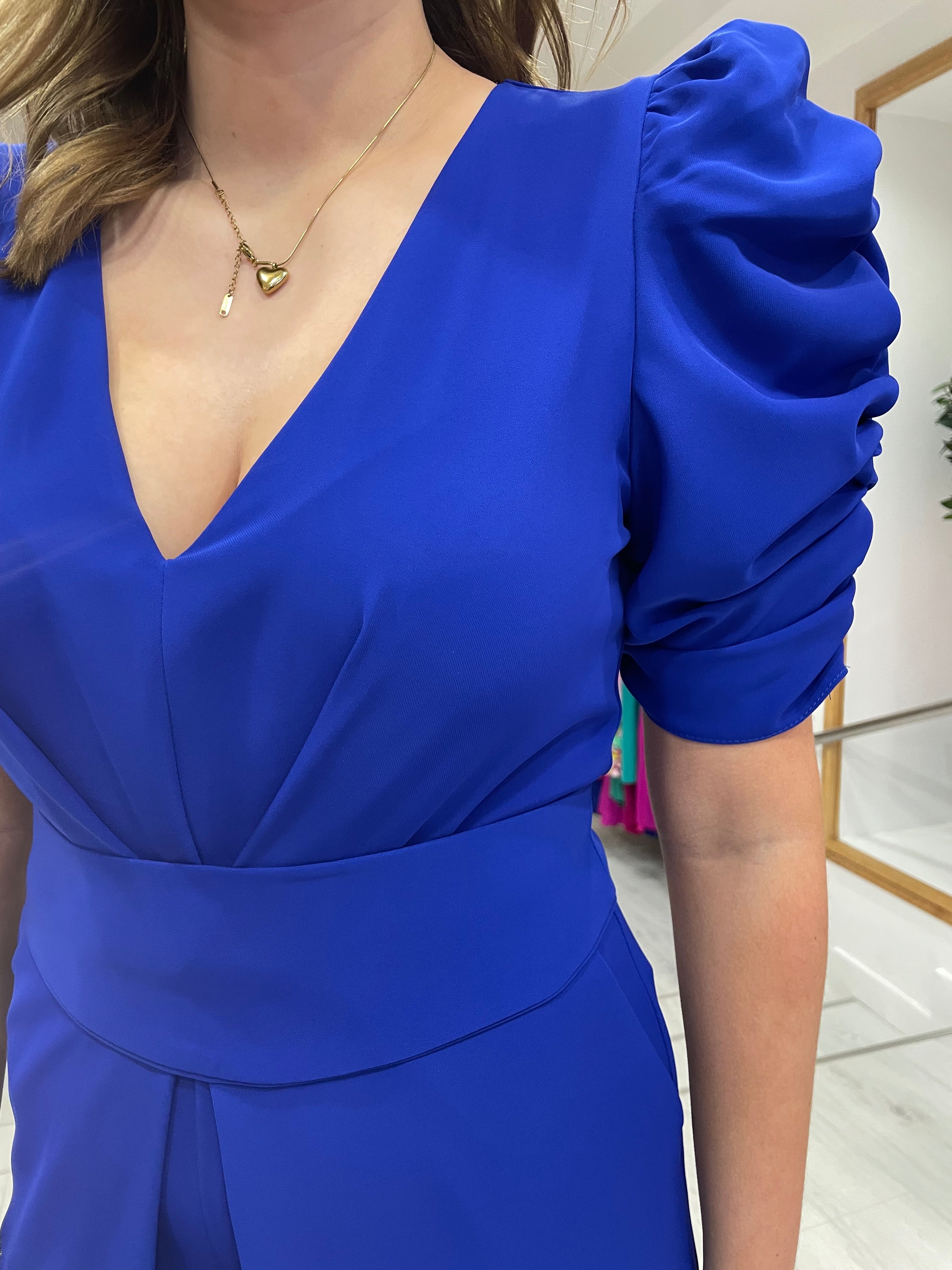 Moncho Heredia Blue Belted Jumpsuit