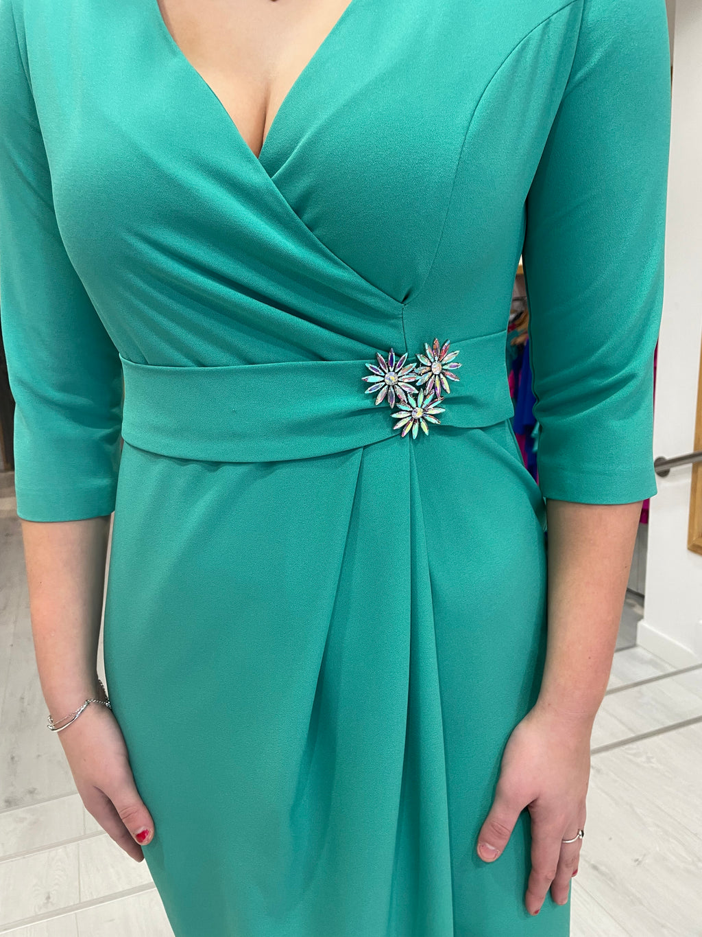 Moncho Heredia Turquoise Jewel Dress