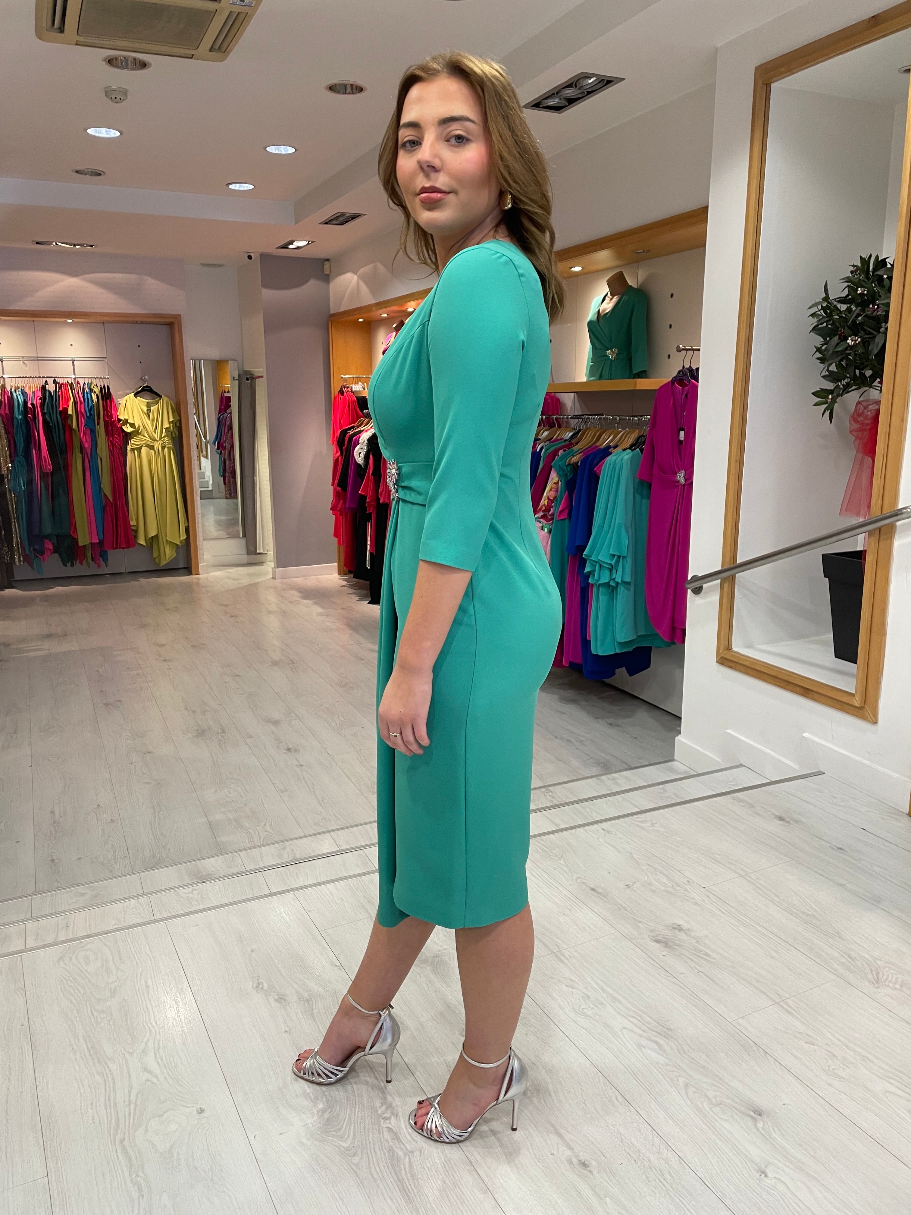 Moncho Heredia Turquoise Jewel Dress