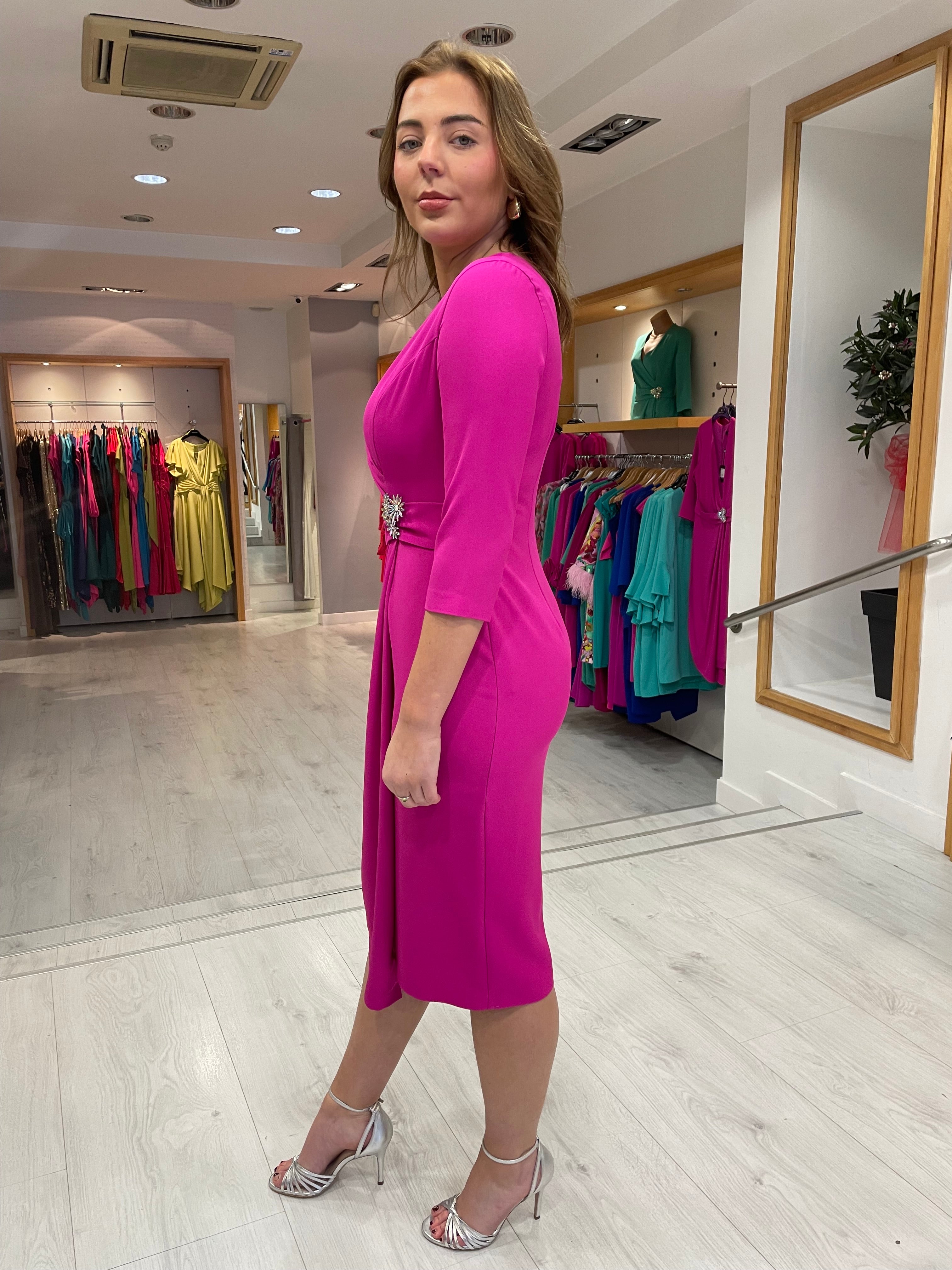 Moncho Heredia Fuchsia Jewel Dress