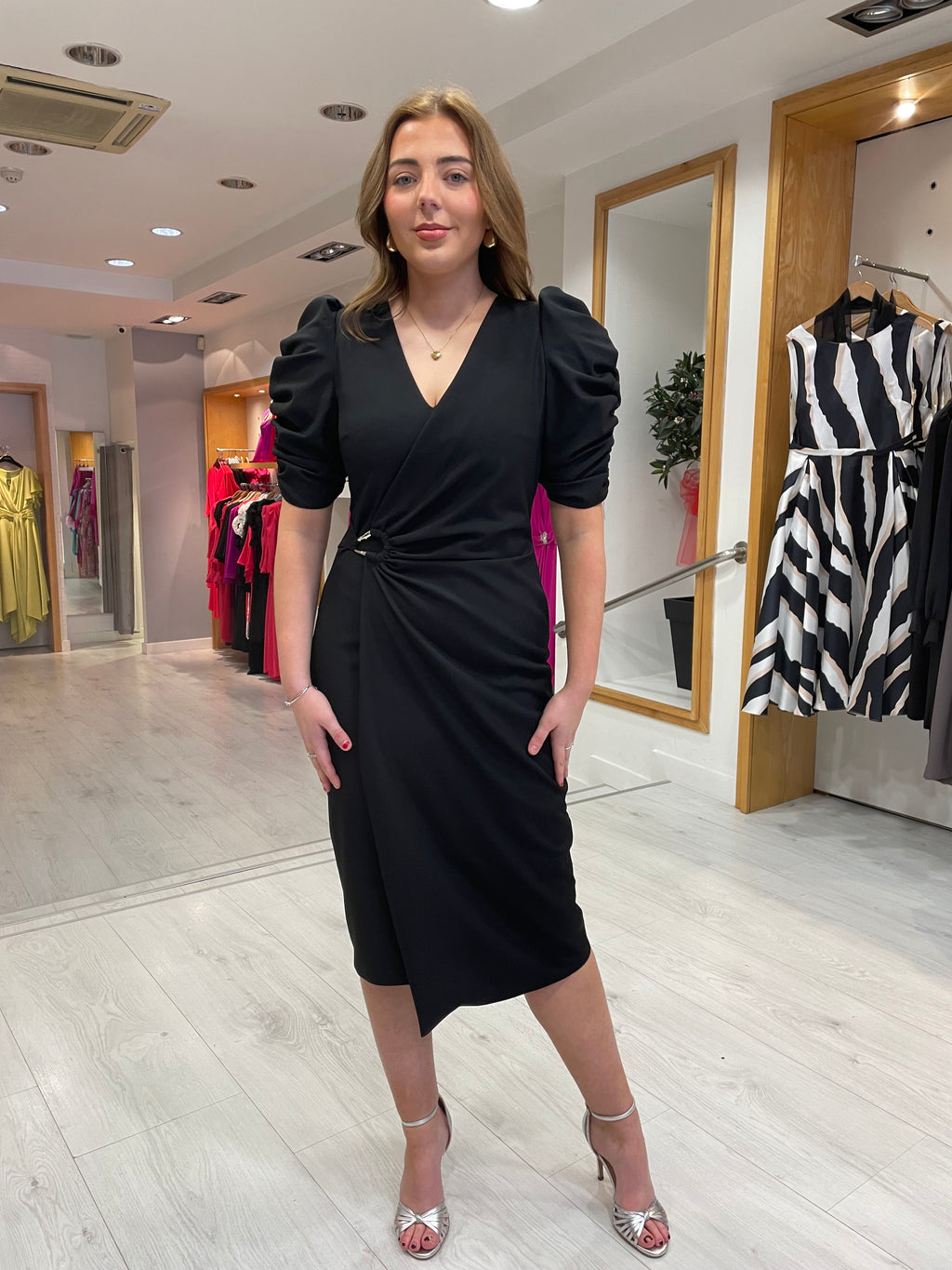 Casting Black Ruche Dress