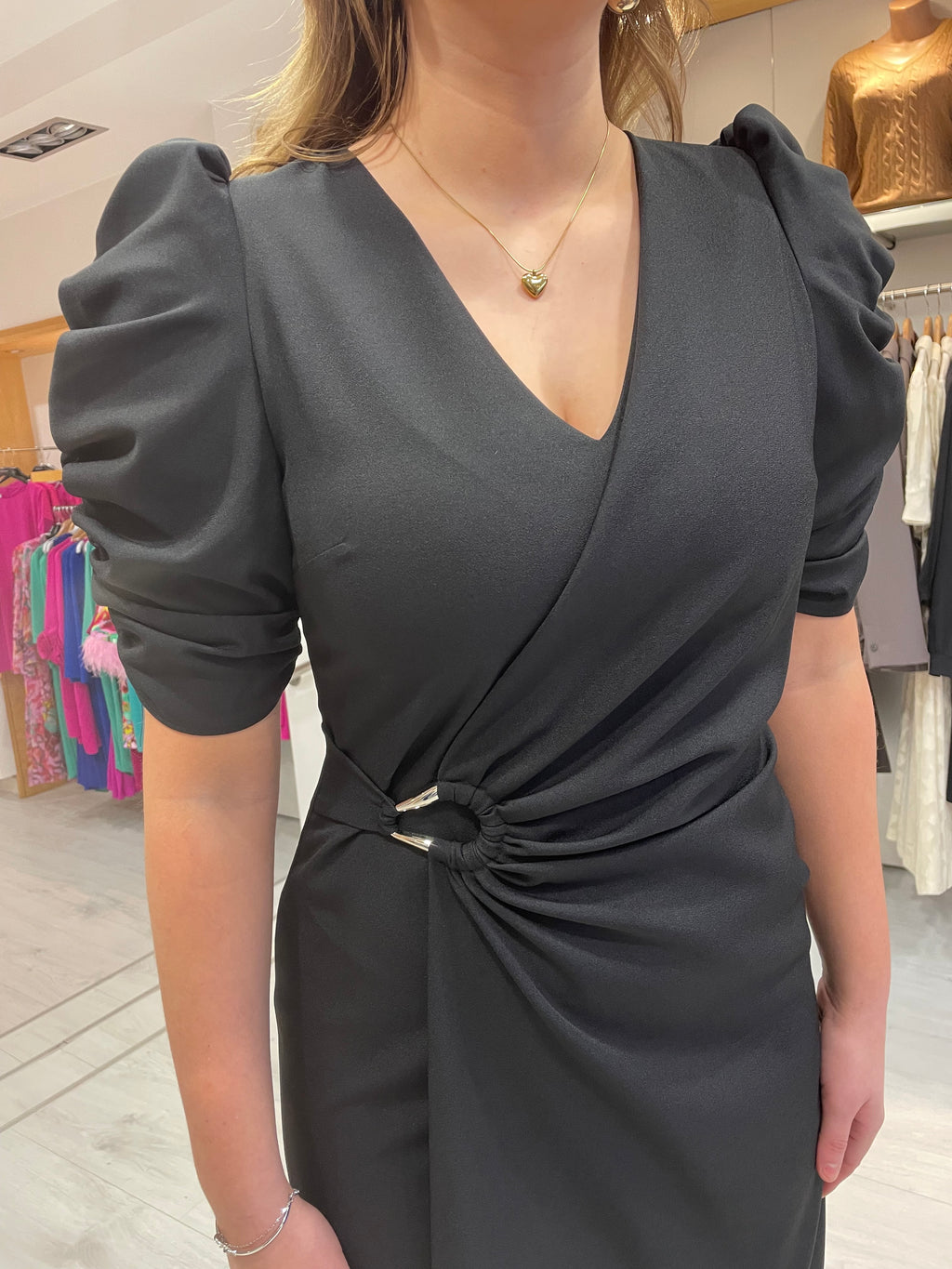 Casting Black Ruche Dress