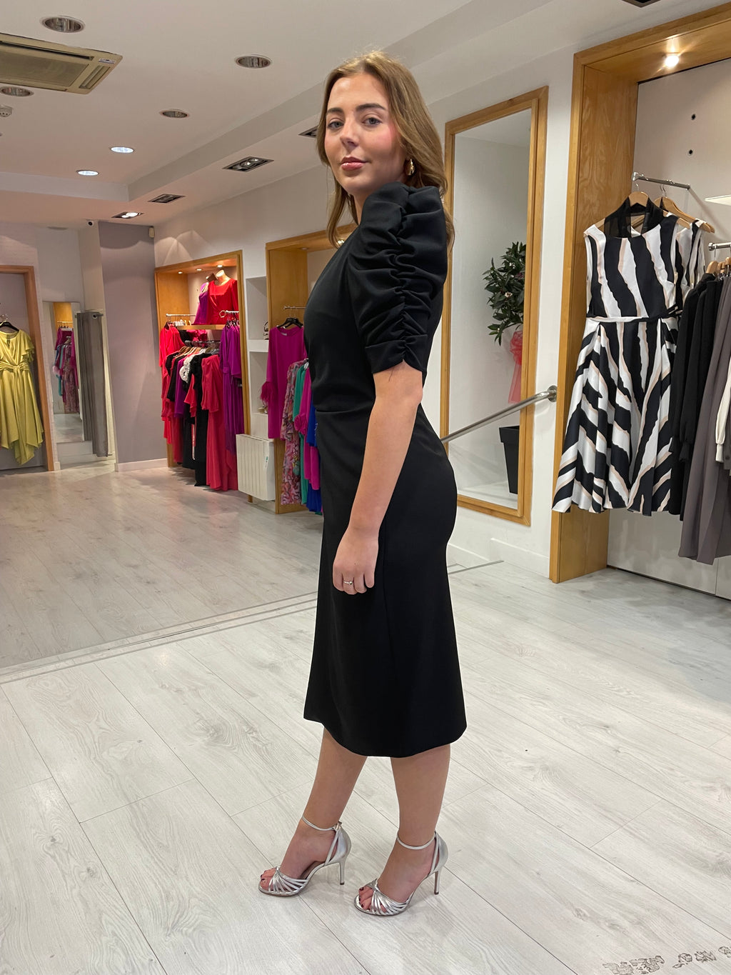 Casting Black Ruche Dress