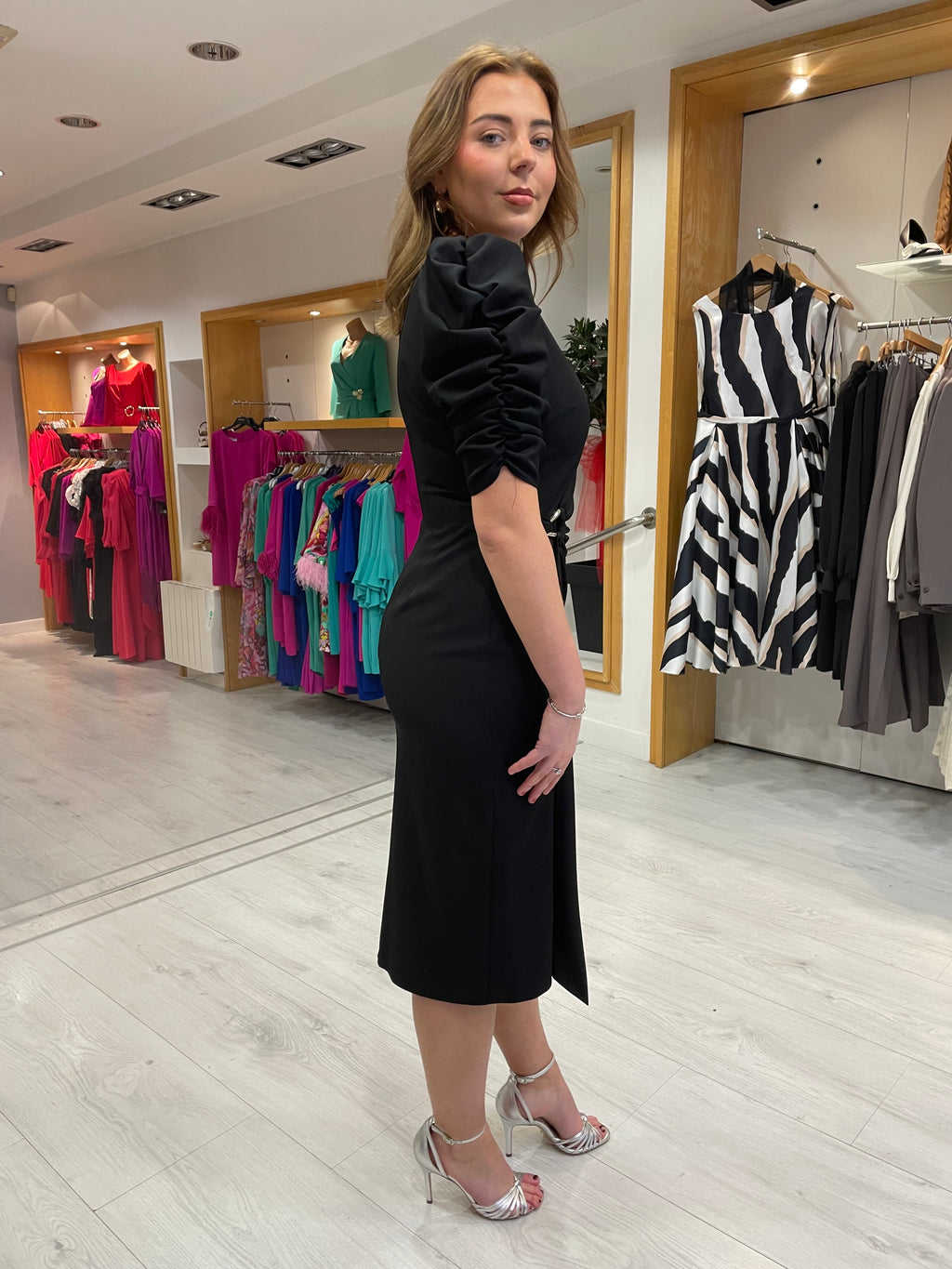 Casting Black Ruche Dress