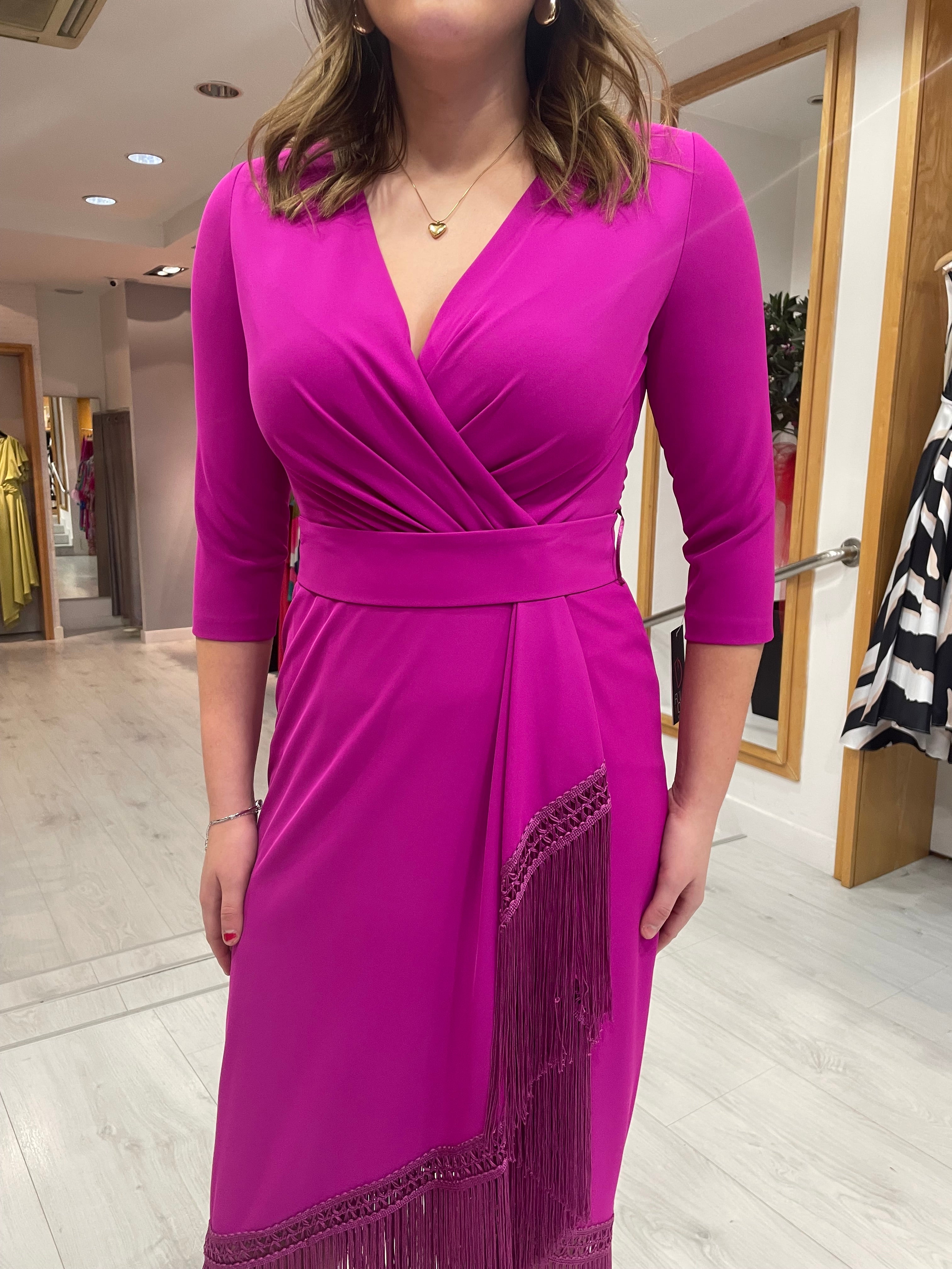 Rolemode Fuschia Fringe Dress