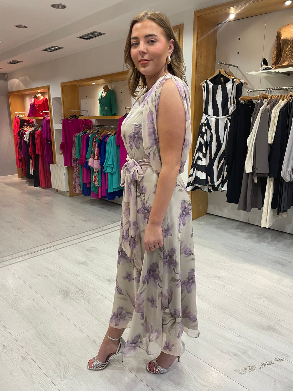Rolemode Cream and Lilac Floral Dress