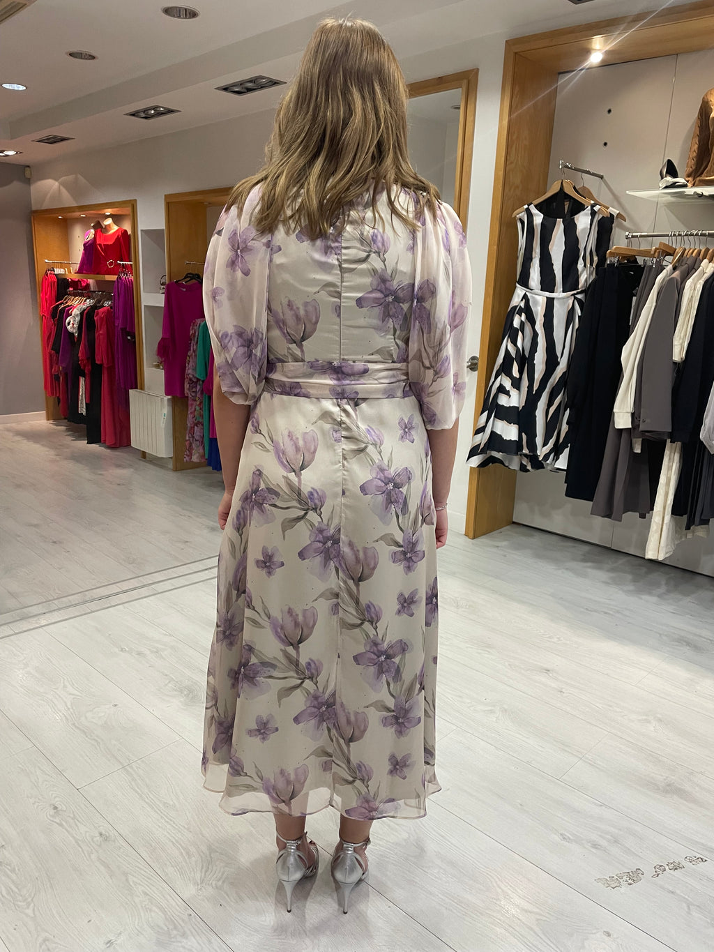 Rolemode Cream and Lilac Floral Dress
