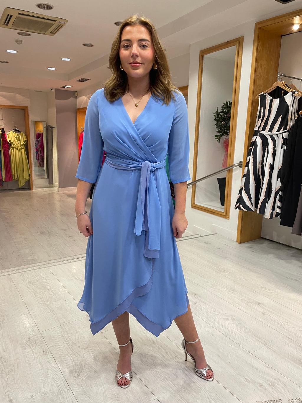 Rolemode Blue Chiffon Dress