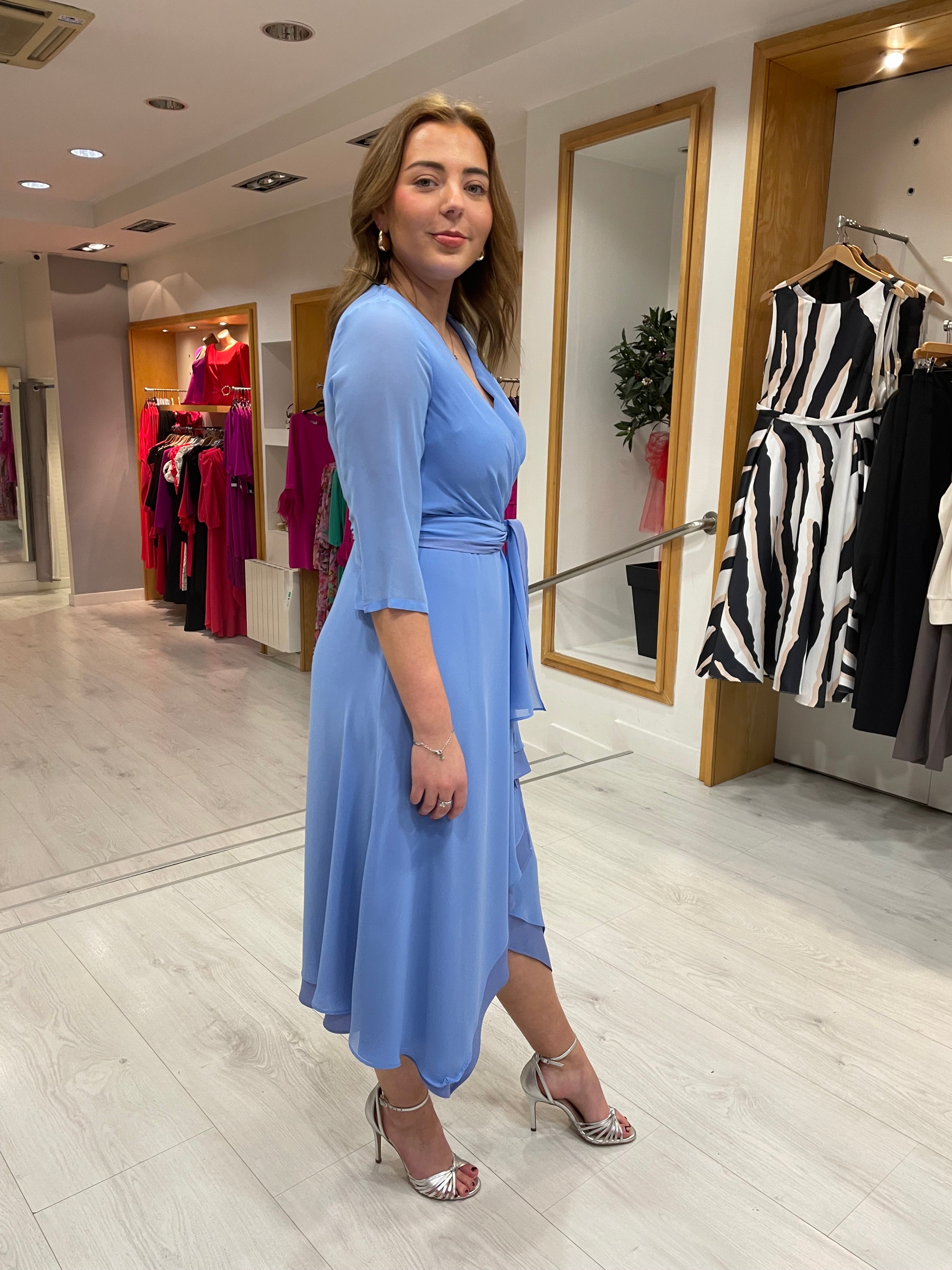 Rolemode Blue Chiffon Dress