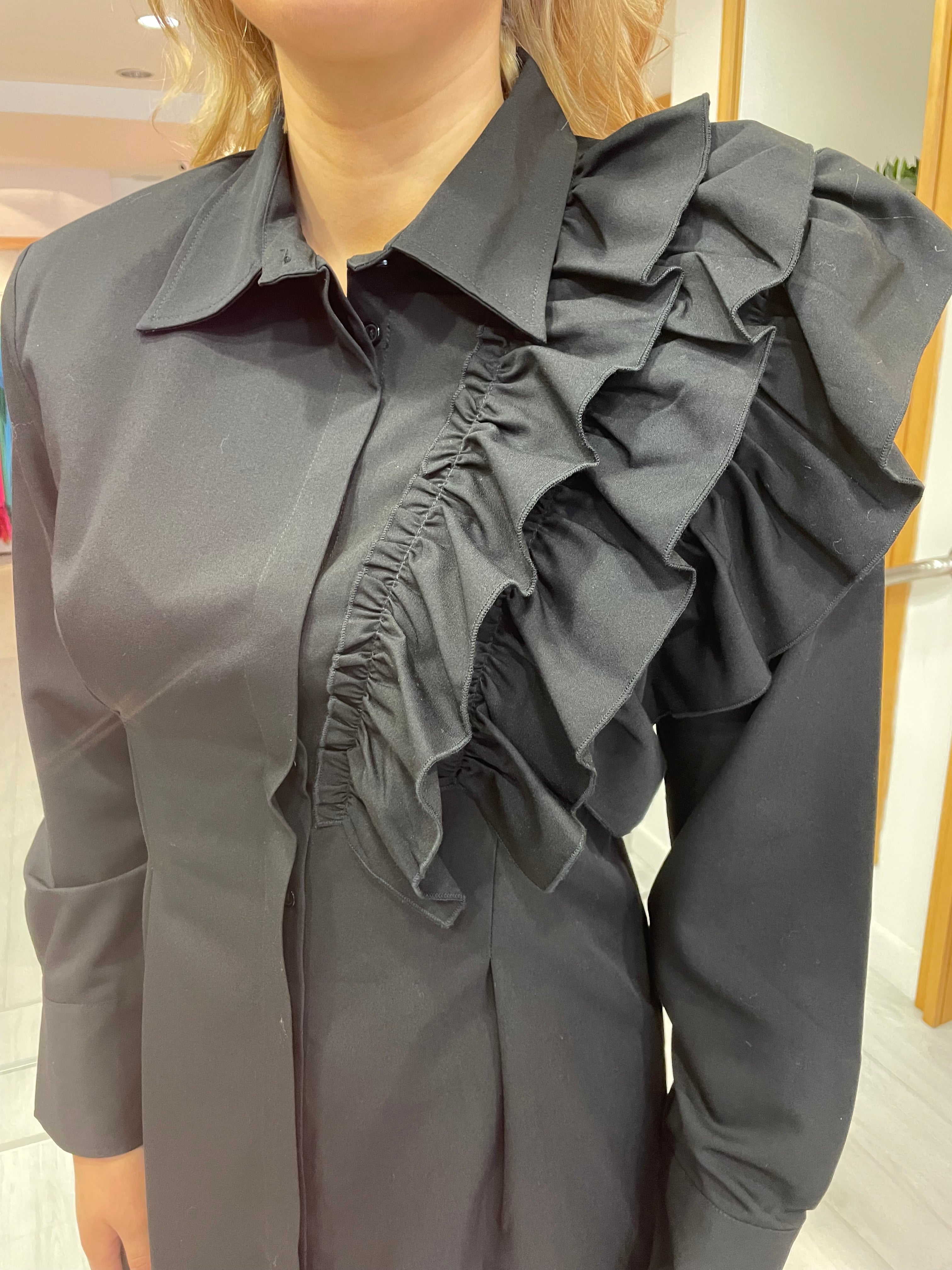 Karen By Simonsen Black Ruffle Detail Dress