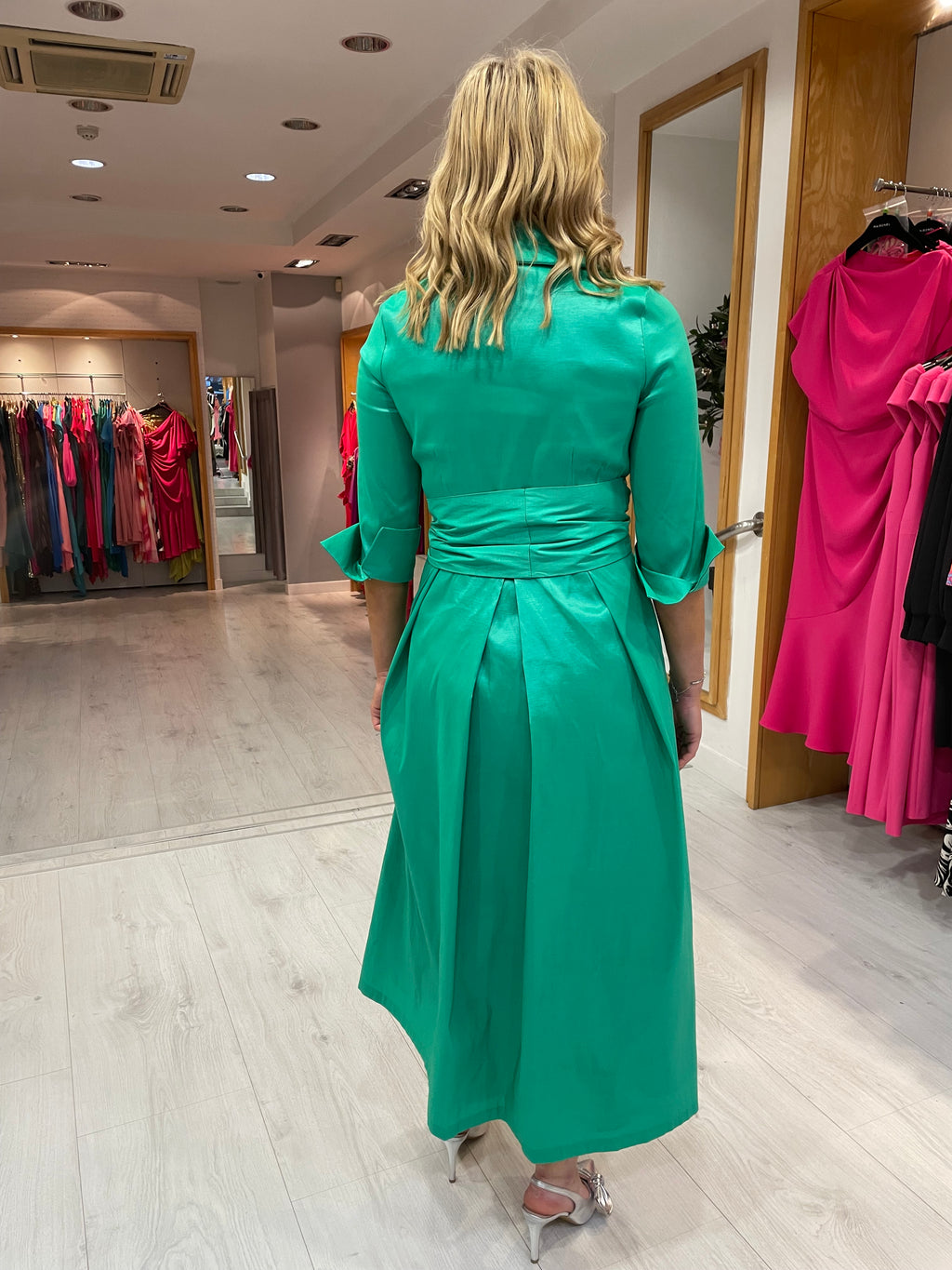 Rolemode Turquoise Taffeta Bow Dress