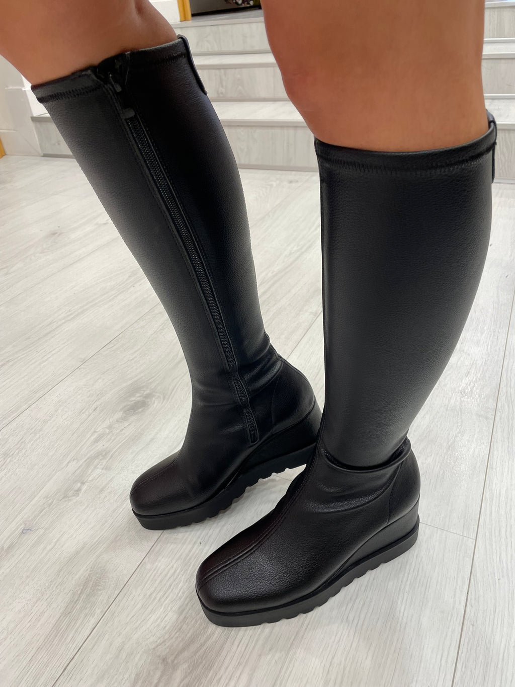 Viguera Leather Look Knee High Boots