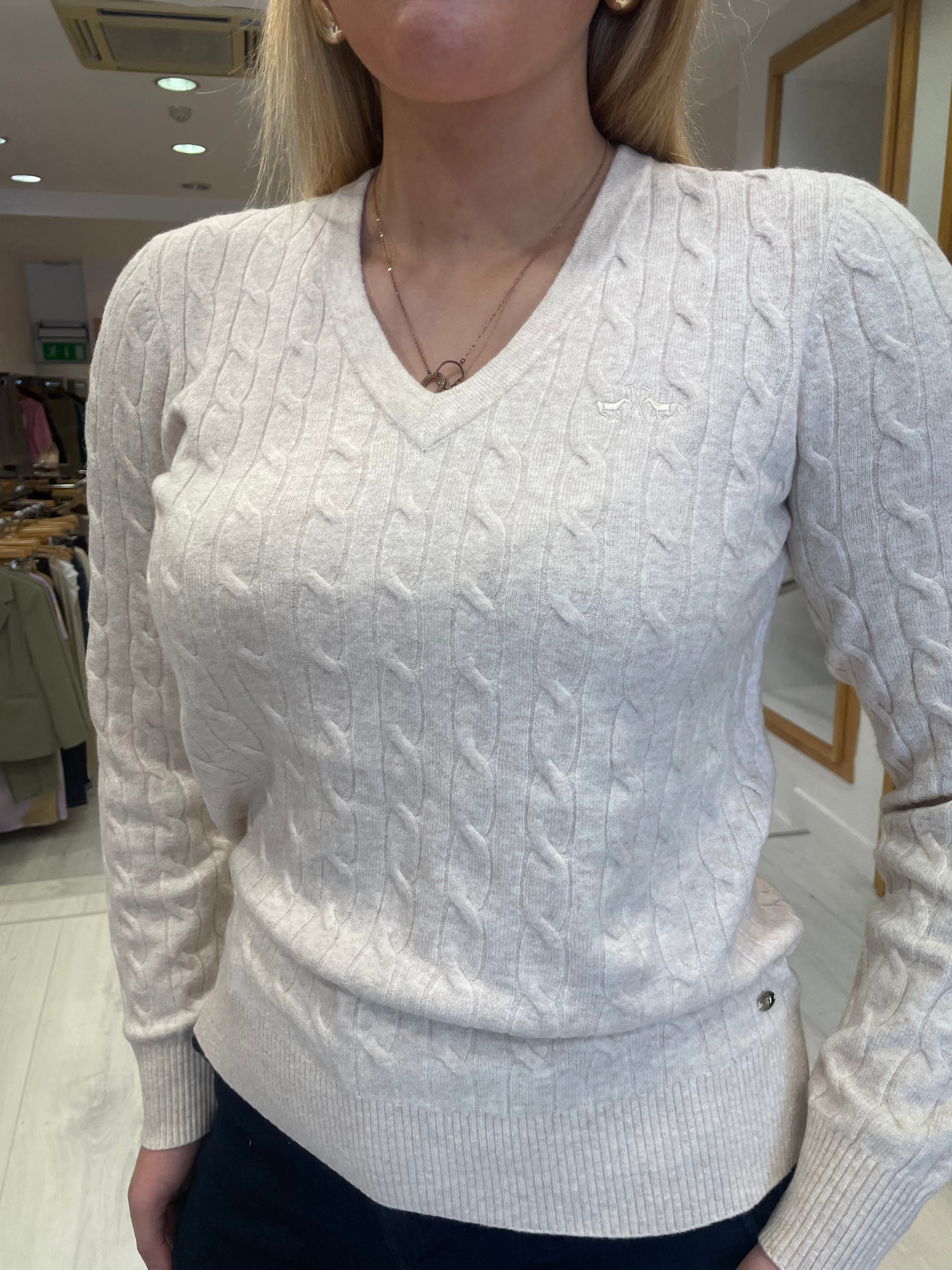 Hv Polo Celia Cream V-Neck Knit