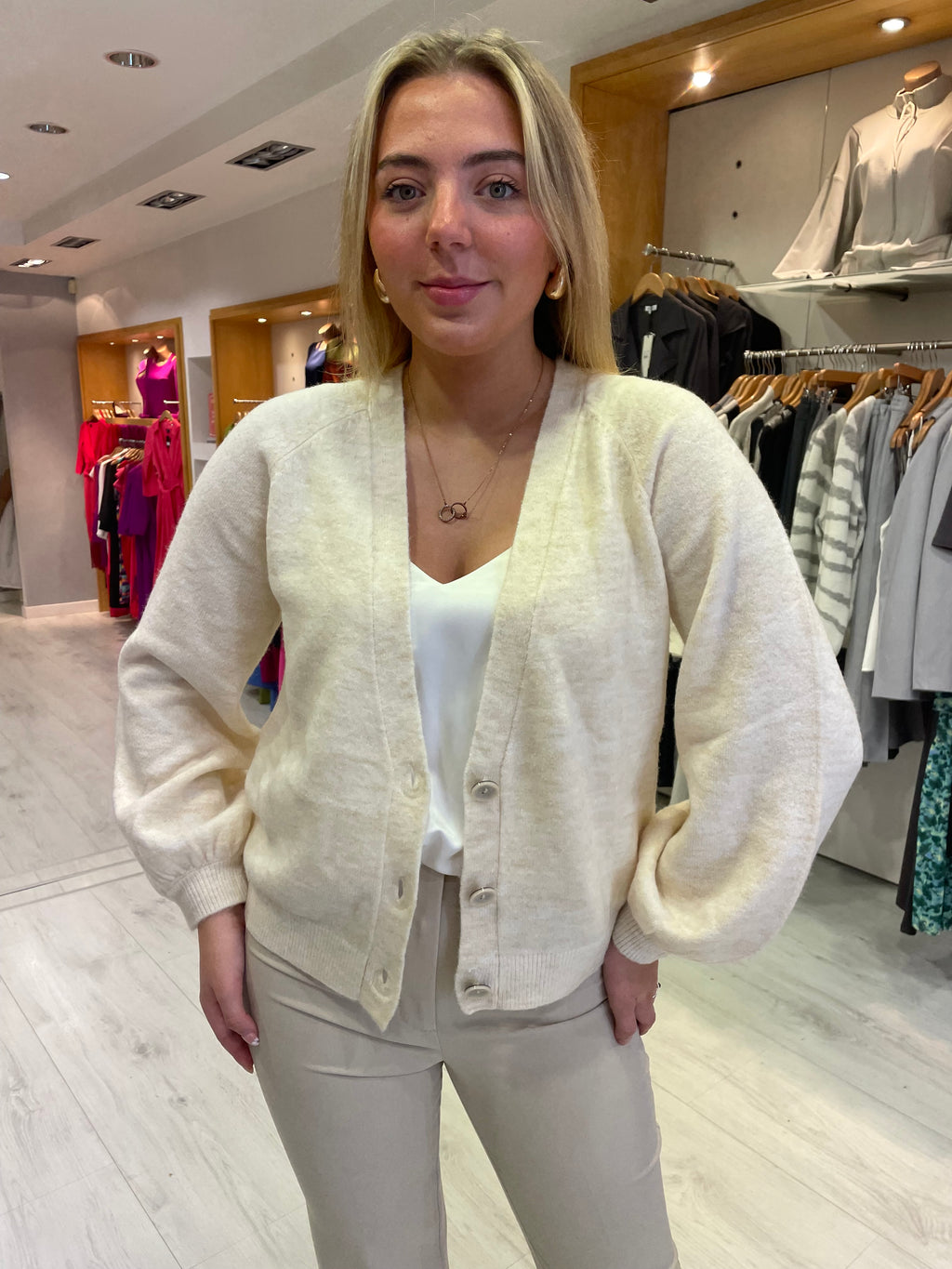 St Tropez Cream Knit Cardigan