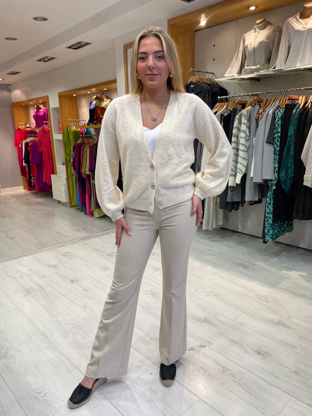 St Tropez Cream Knit Cardigan