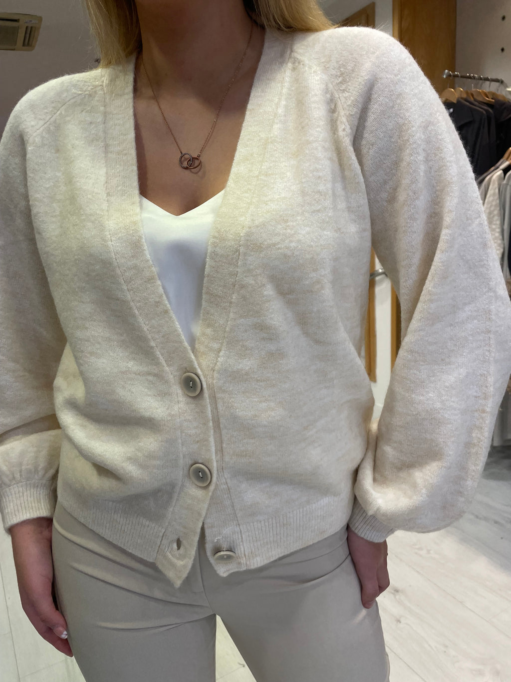St Tropez Cream Knit Cardigan