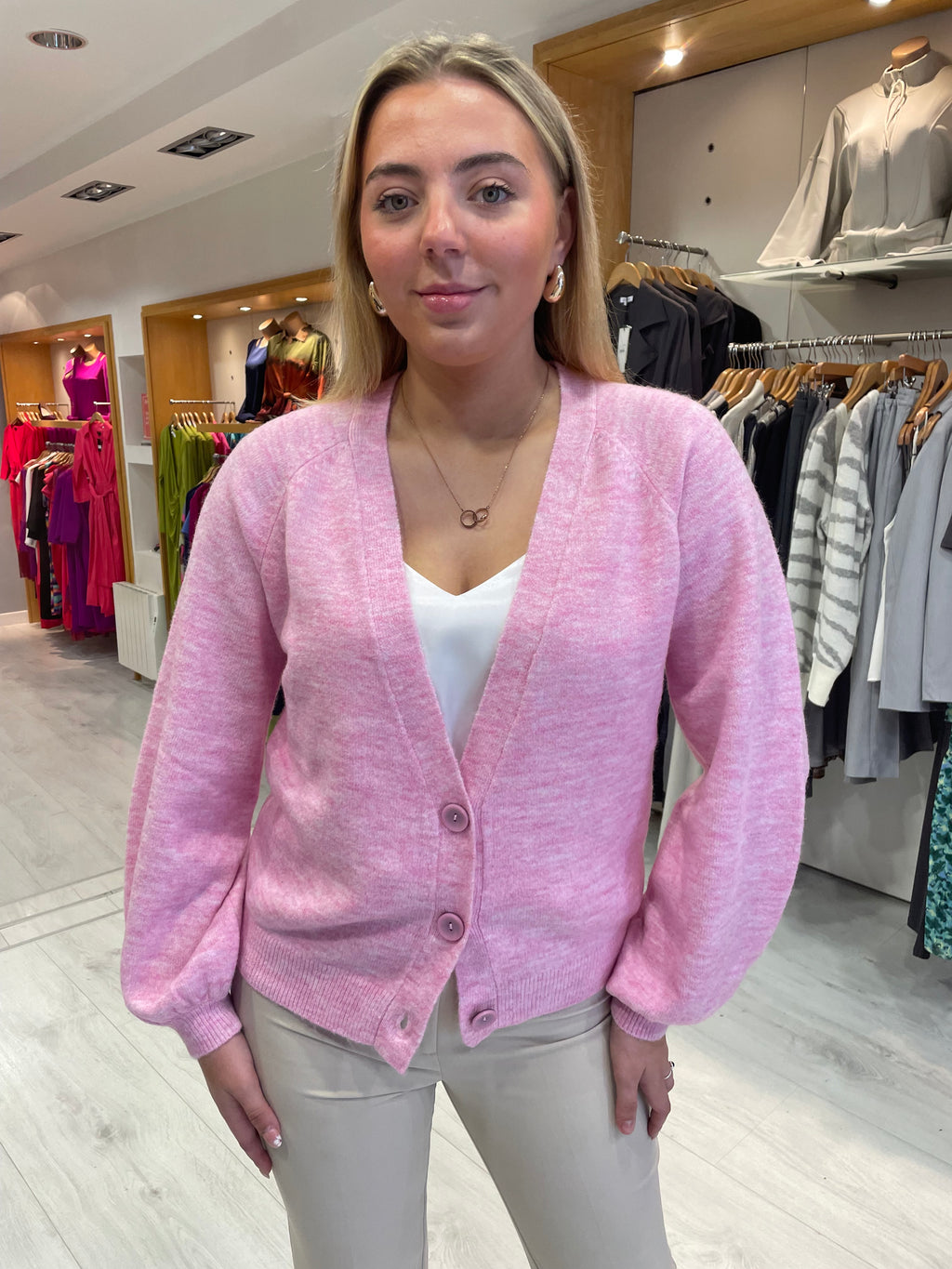 St Tropez Pink Knit Cardigan