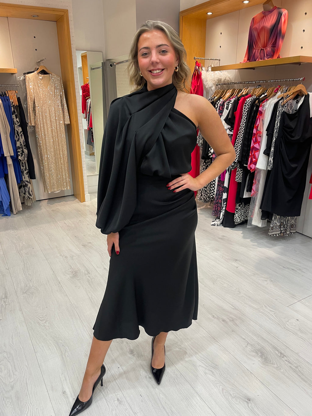 Kevan Jon Demi Black Knee Dress