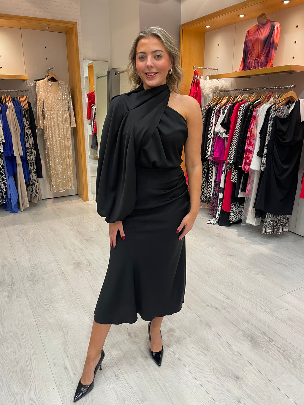 Kevan Jon Demi Black Knee Dress