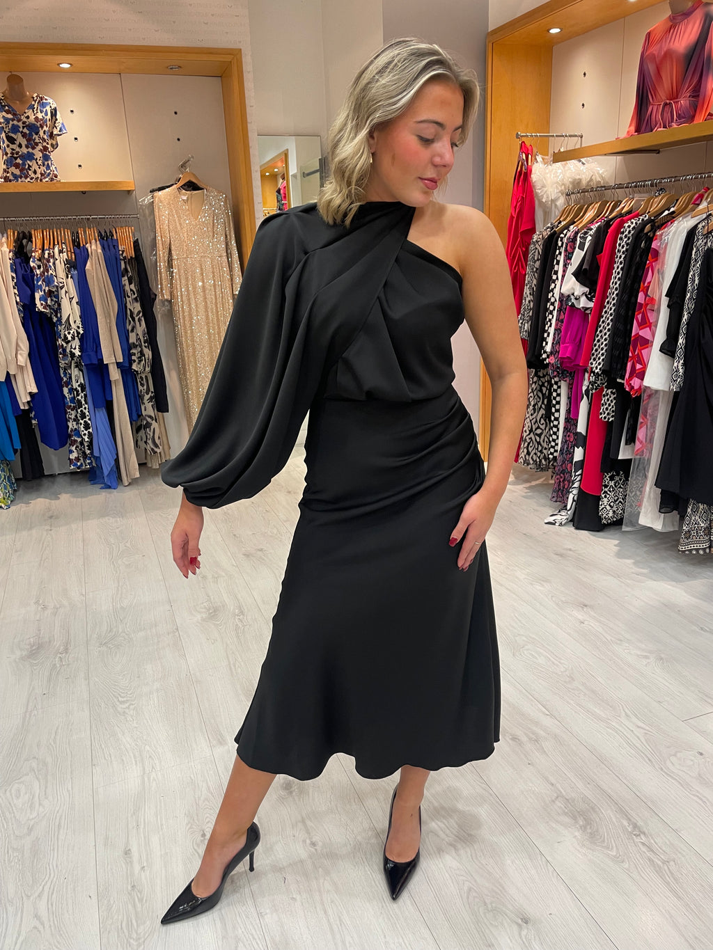 Kevan Jon Demi Black Knee Dress