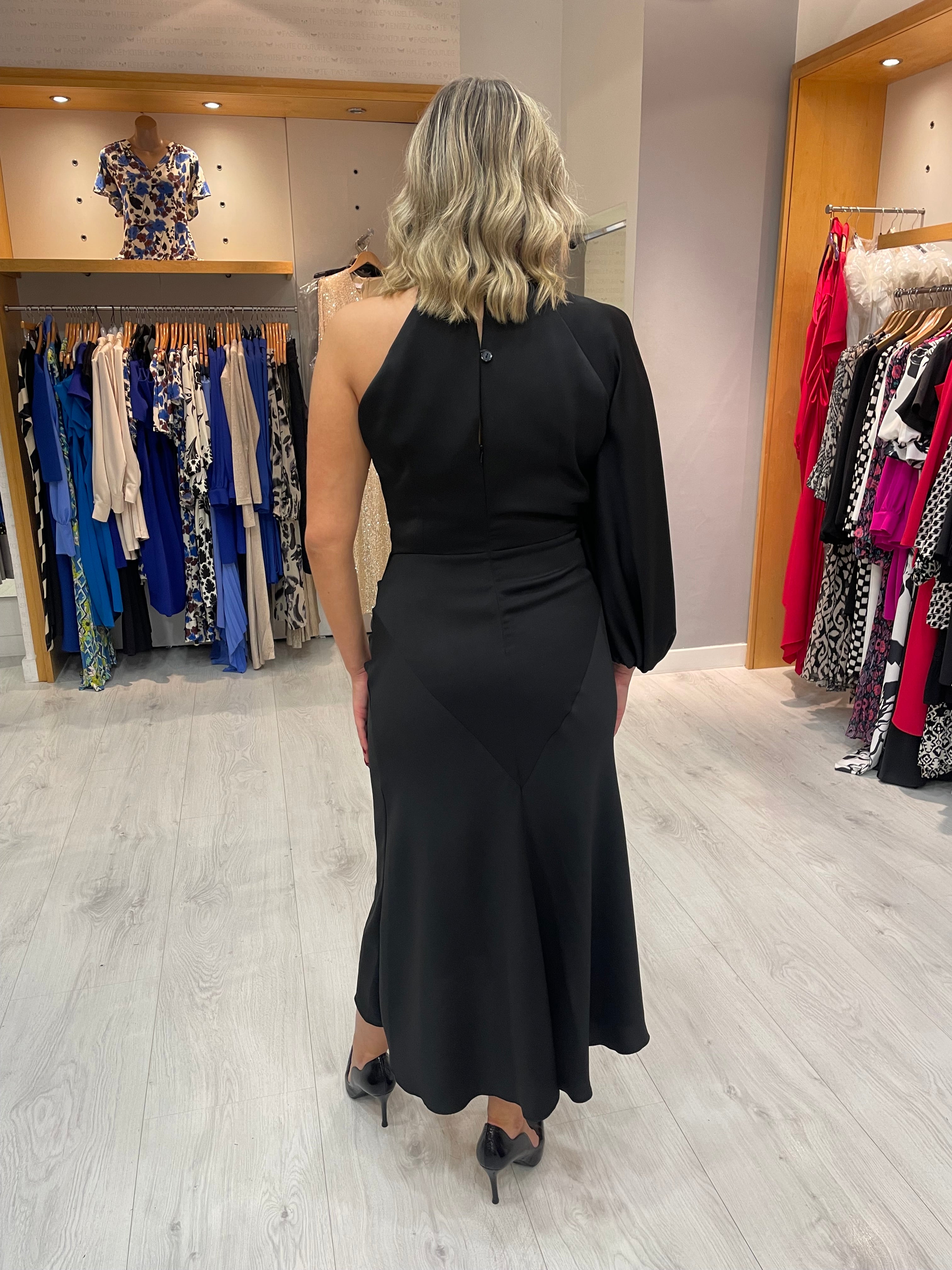 Kevan Jon Demi Black Knee Dress