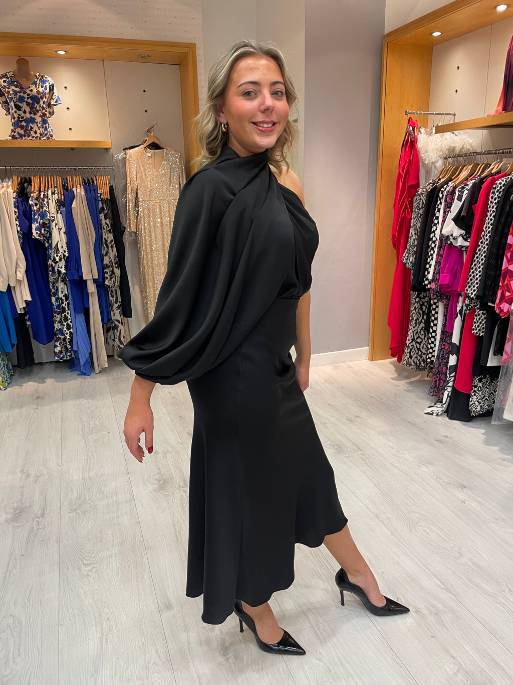 Kevan Jon Demi Black Knee Dress