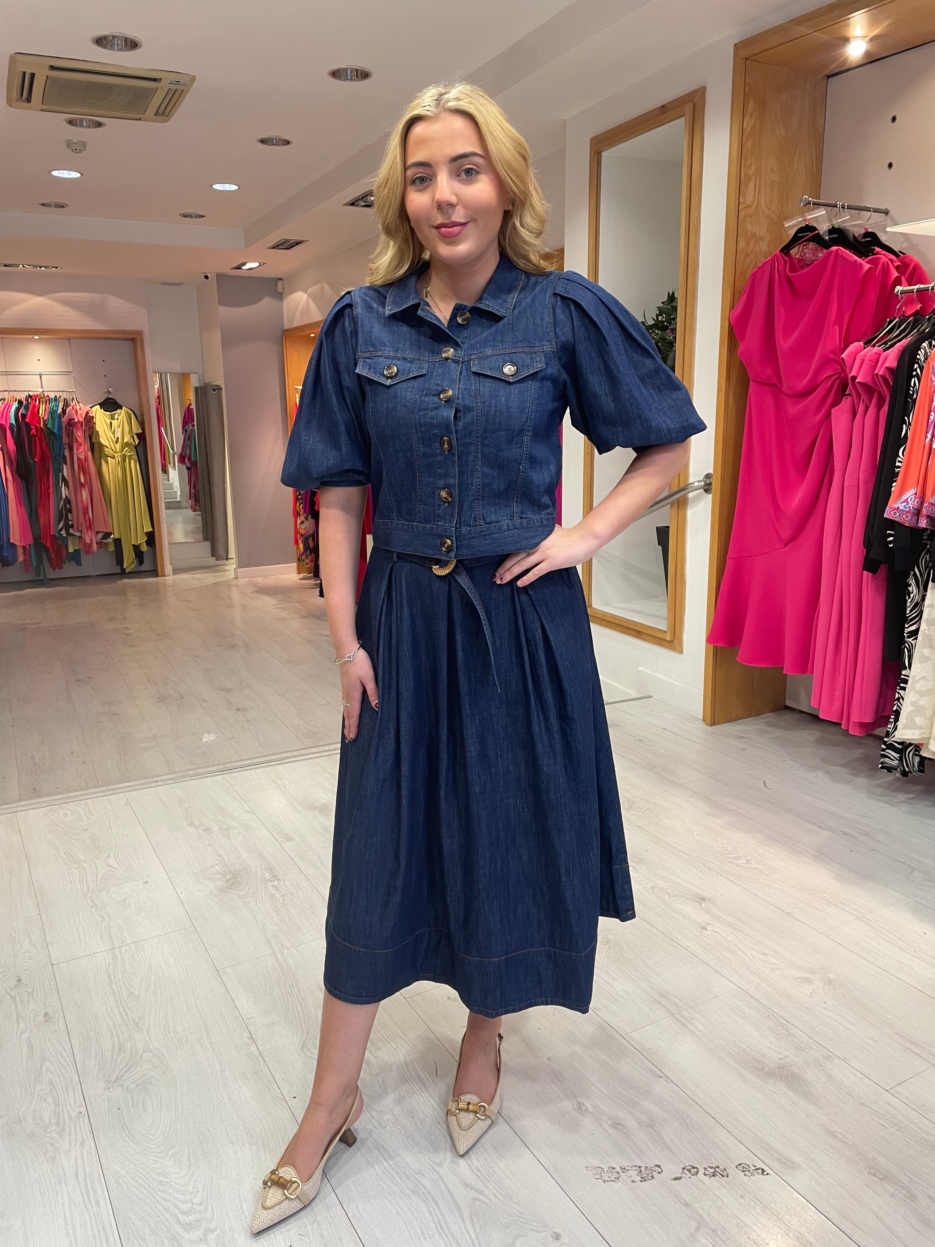 Emily Lovelock Dark Denim Skirt