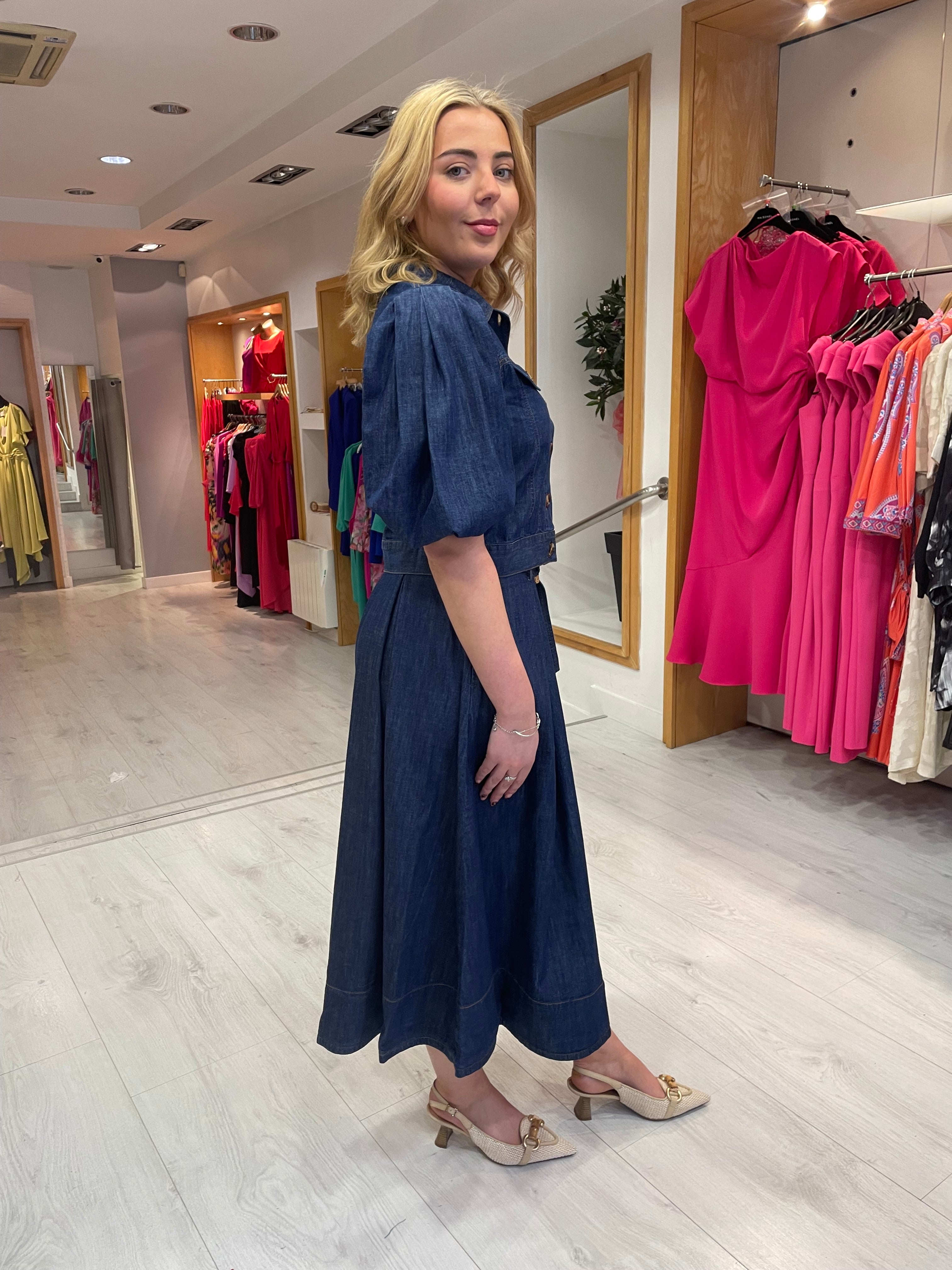 Emily Lovelock Dark Denim Skirt